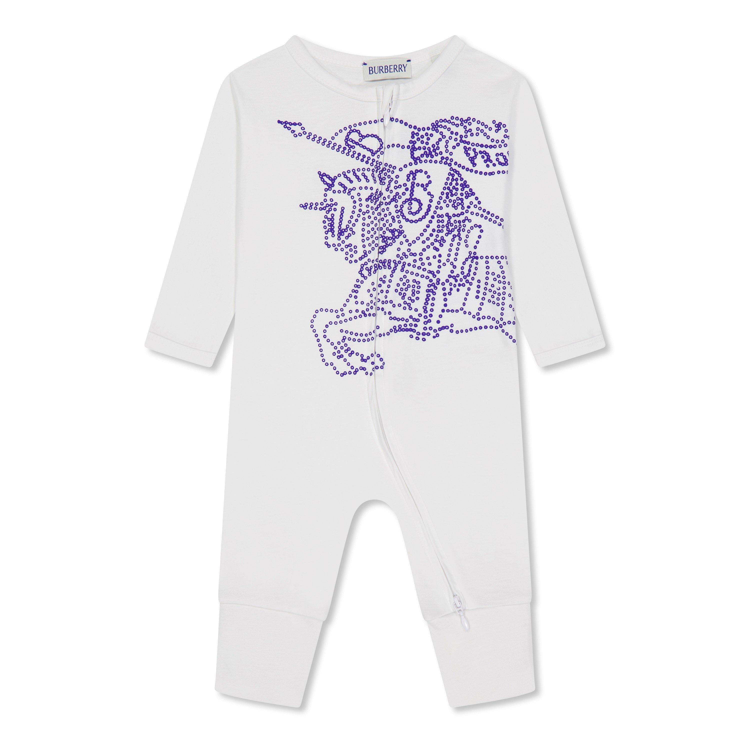 White A1464 - Burberry - Equestrian Knight Design Cotton Two-Piece Gift Set Baby - 2