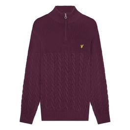 Lyle and Scott Lyle Cable Knt 1/4z Sn99