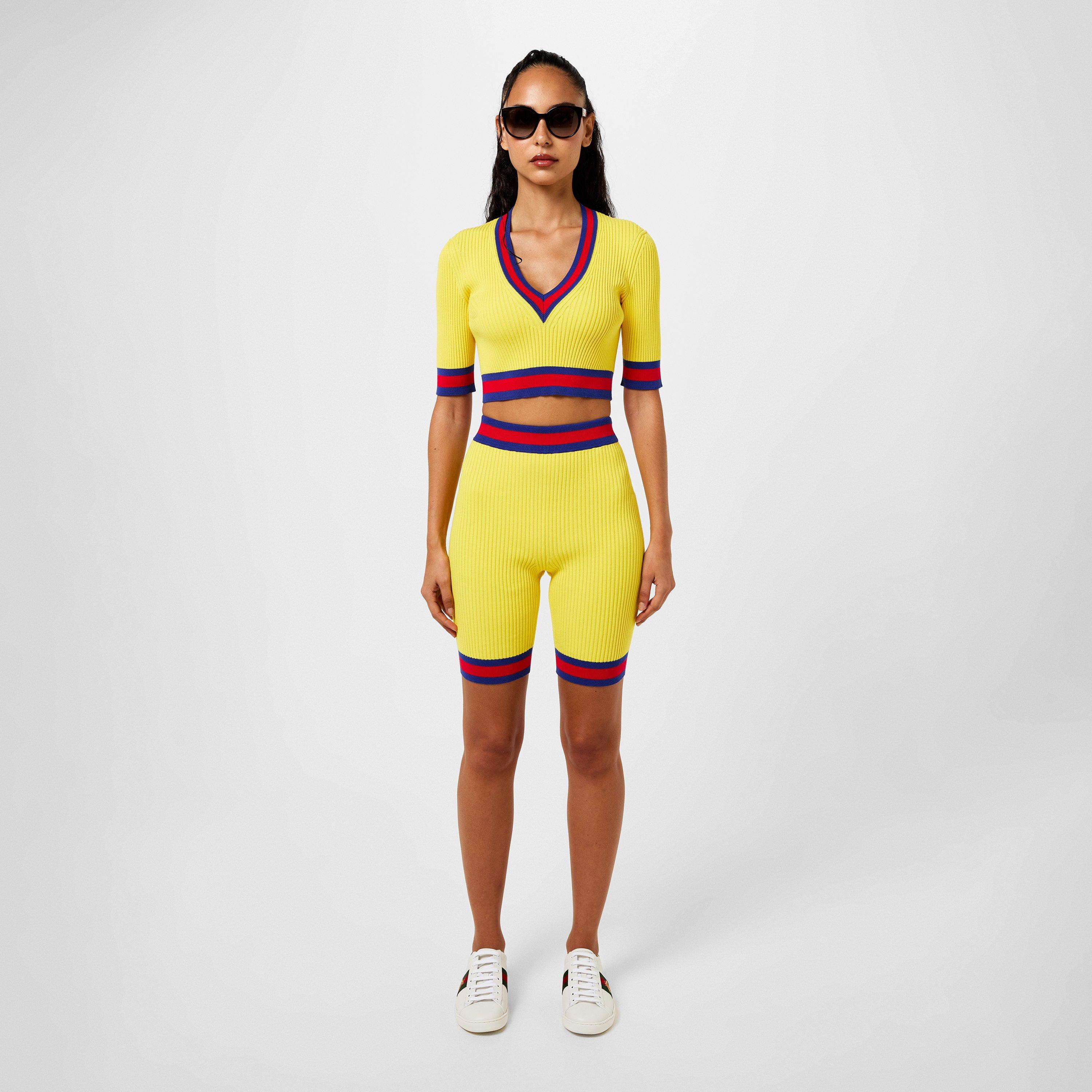 Yellow 7549 - Gucci - Web Ribbed Shorts - 4