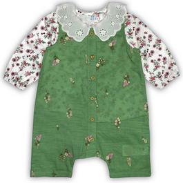 Hello World HW Floral Dungarees Babies