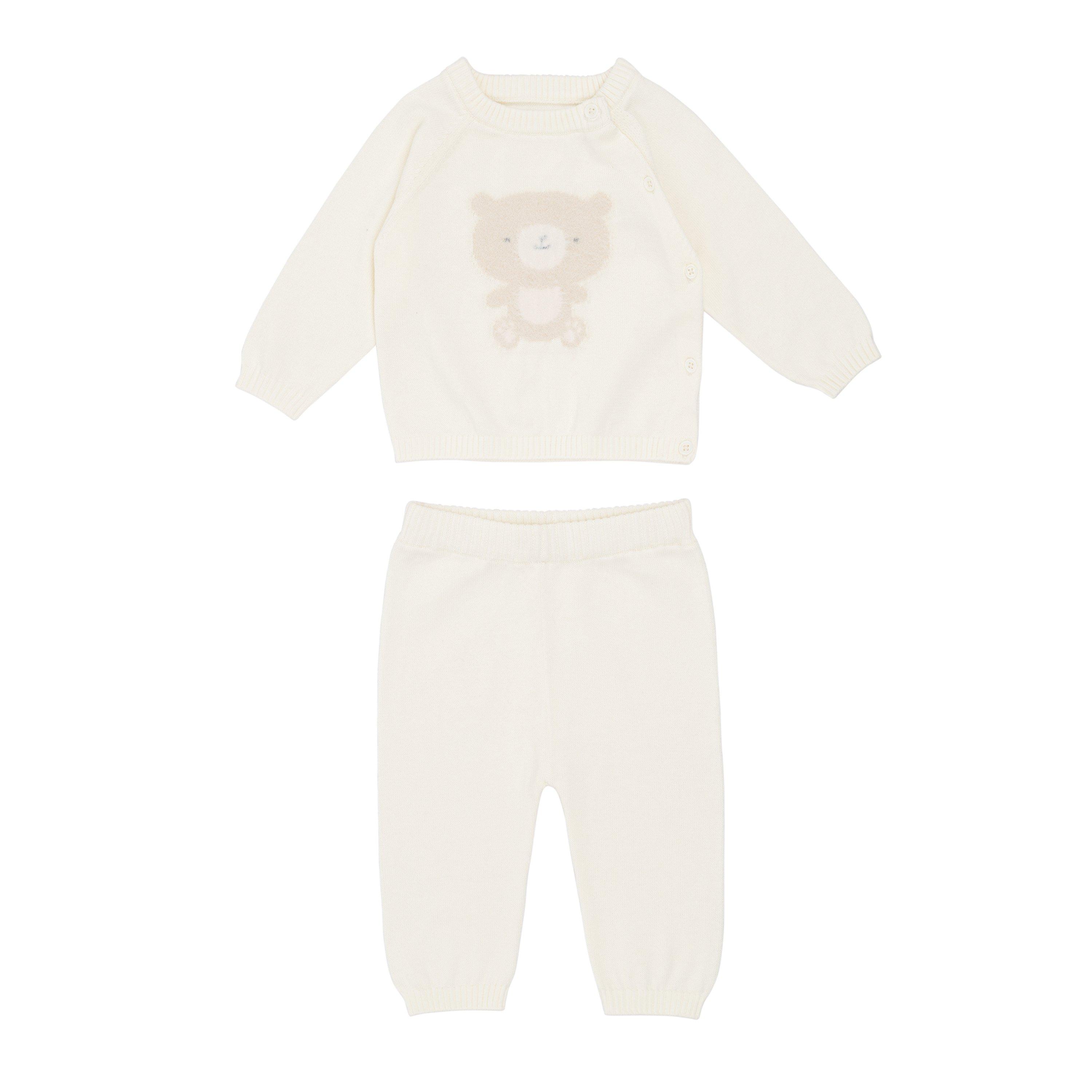 Wit - Hello World - Bear Knit Top and Trousers Set Babies - 1