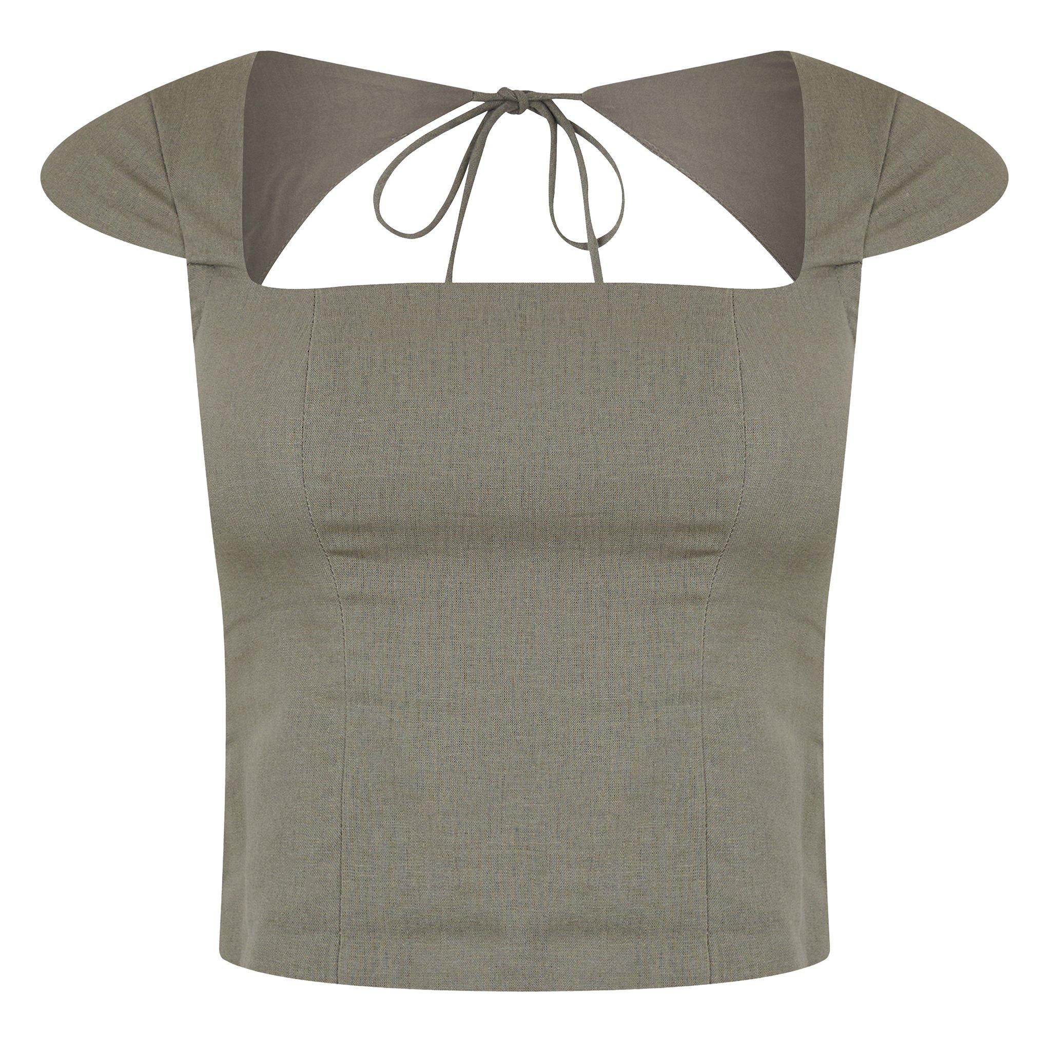 Khaki - Jack Wills - Cap Sleeve Blouse - 1