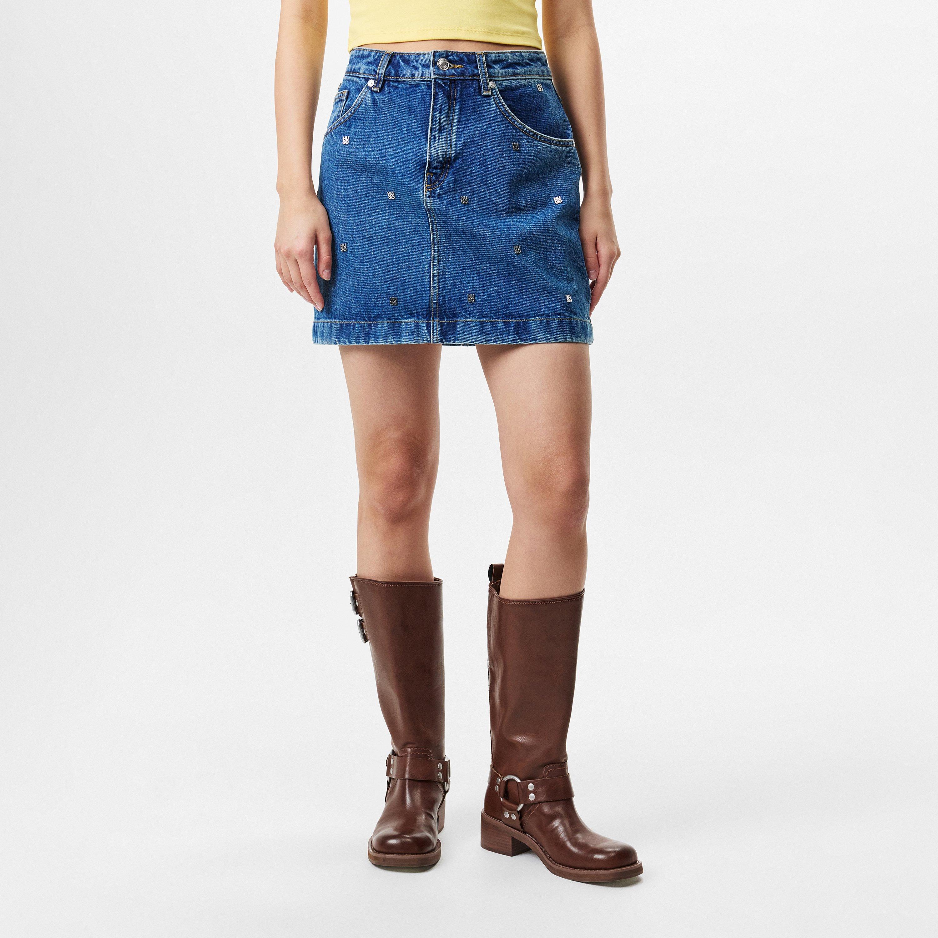 Medium Blue - Hugo - Gebisi Denim Mini Skirt - 3