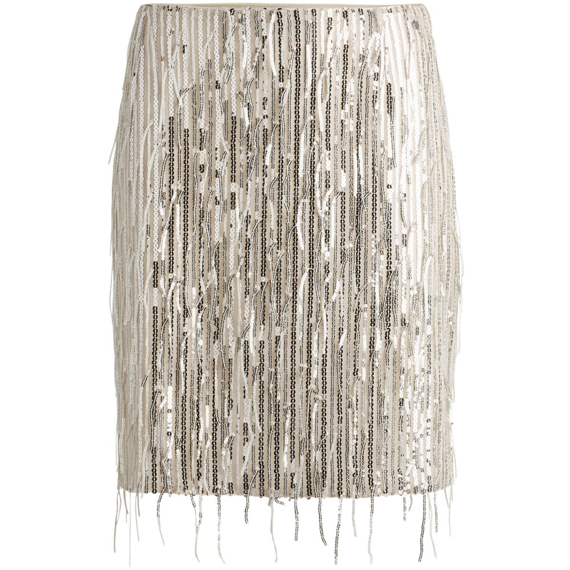 Boss Women's C_Vinges Mini Skirt - Beige Gold - Size 10 (38)