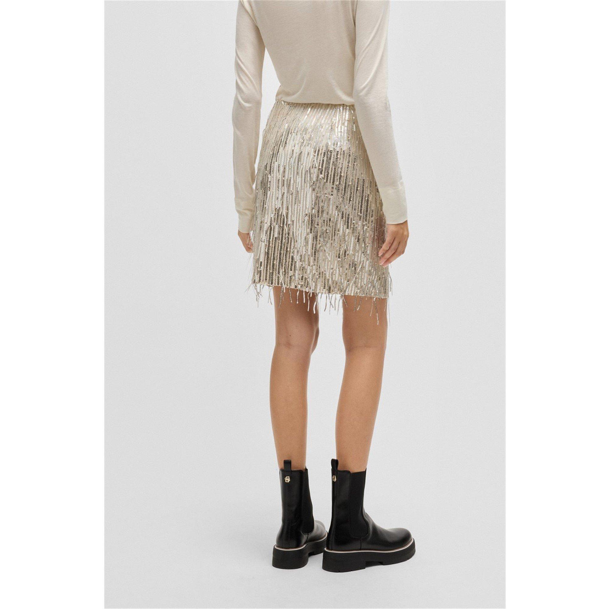 Beige Gold - Boss - Women's C_Vinges Mini Skirt - 2