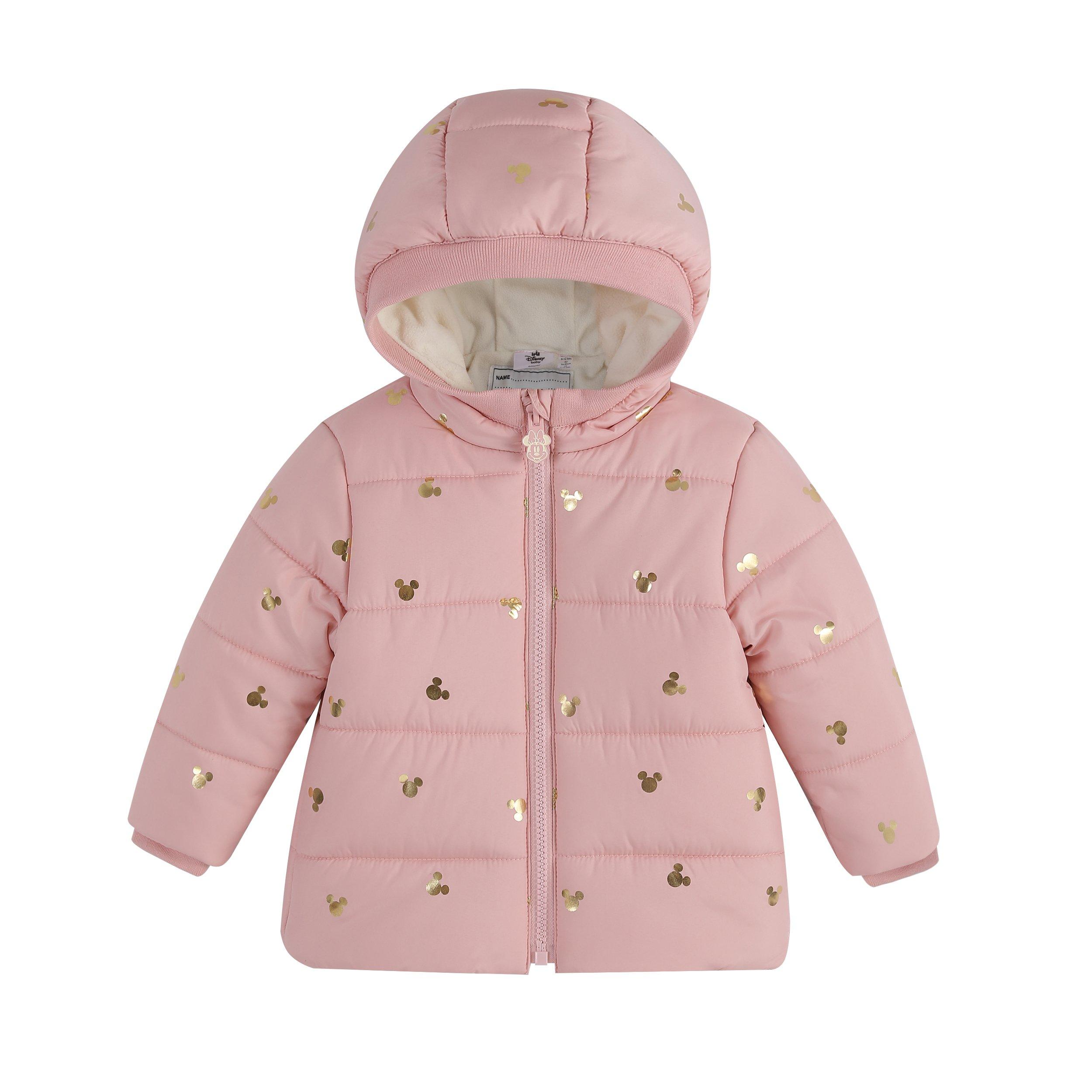 Mickey Pink - Character - Kids' Hooded Long Sleeve Short Puffer Jacket - 1