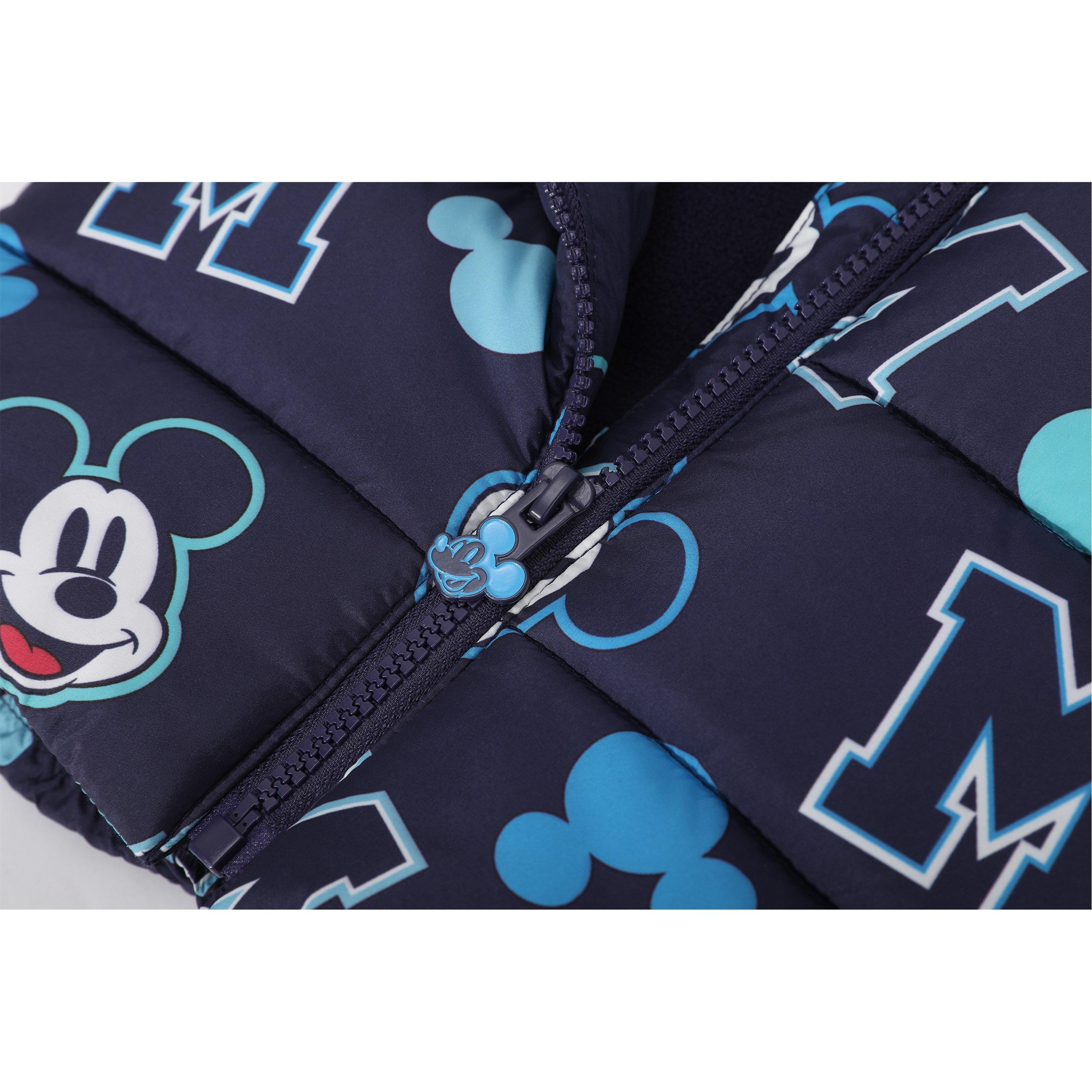 Mickey Blue - Character - Hooded Long Sleeve Short Puffer Jacket - 5