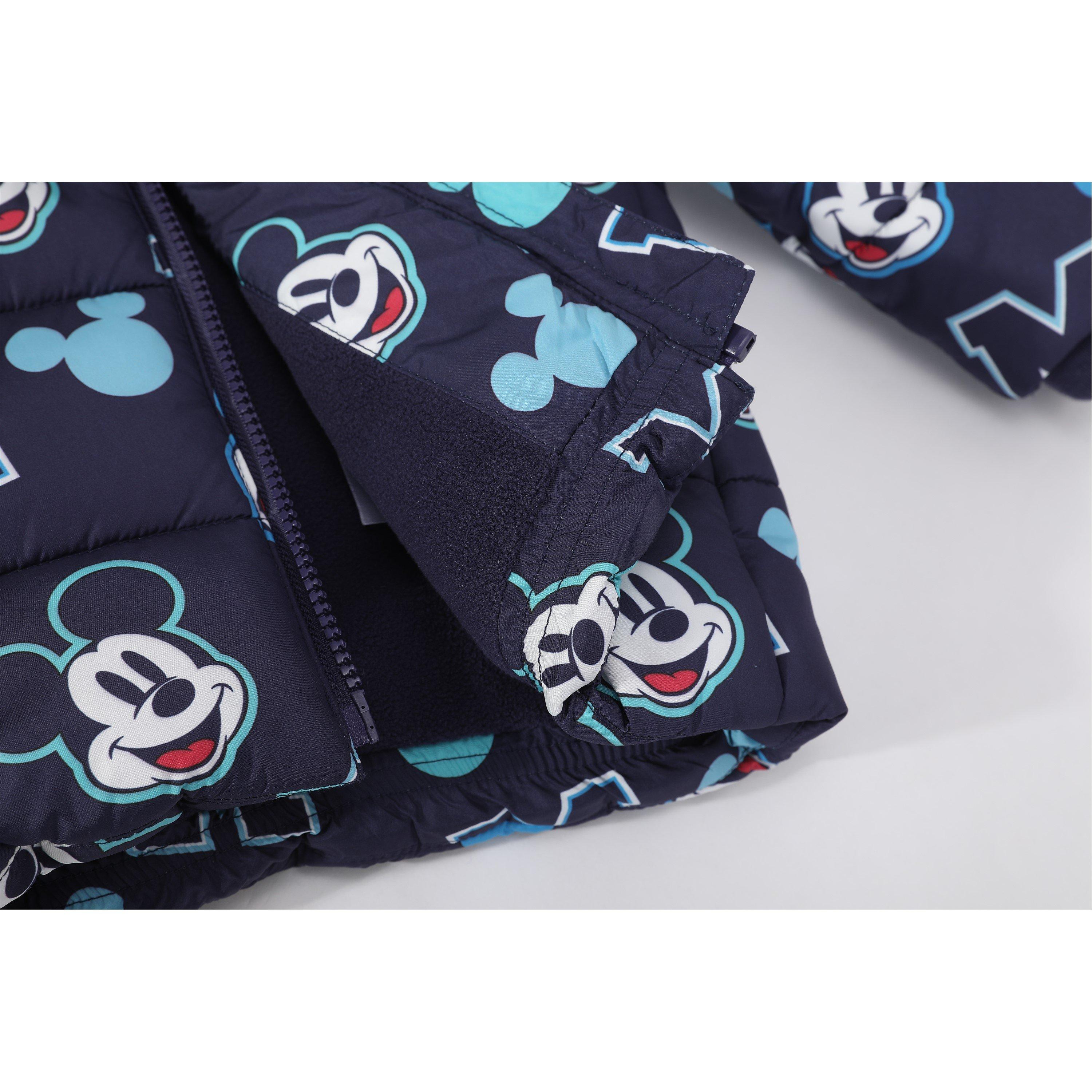 Mickey Blue - Character - Hooded Long Sleeve Short Puffer Jacket - 7