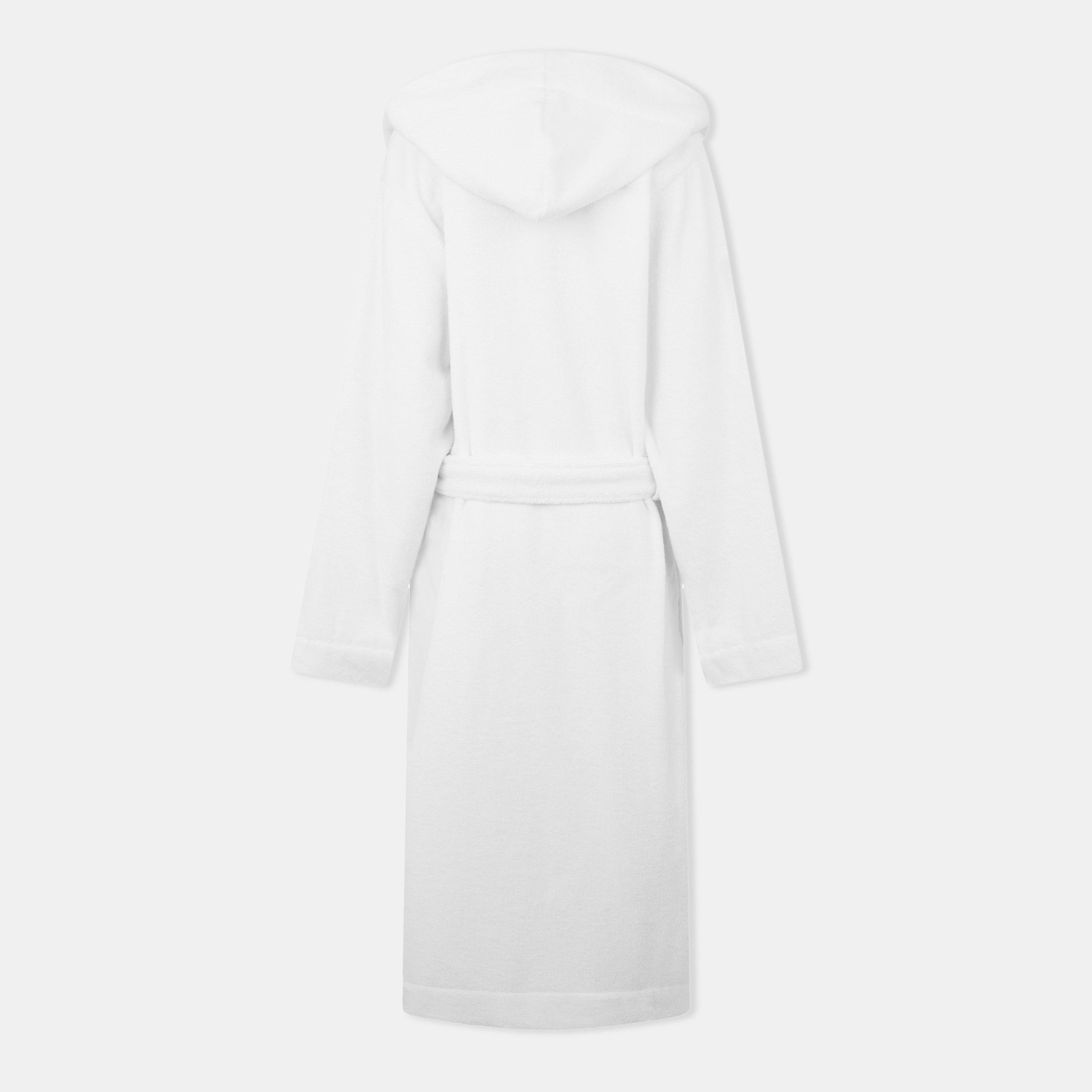 White - Hugo - Cotton Terry Red Logo Dressing Gown - 2