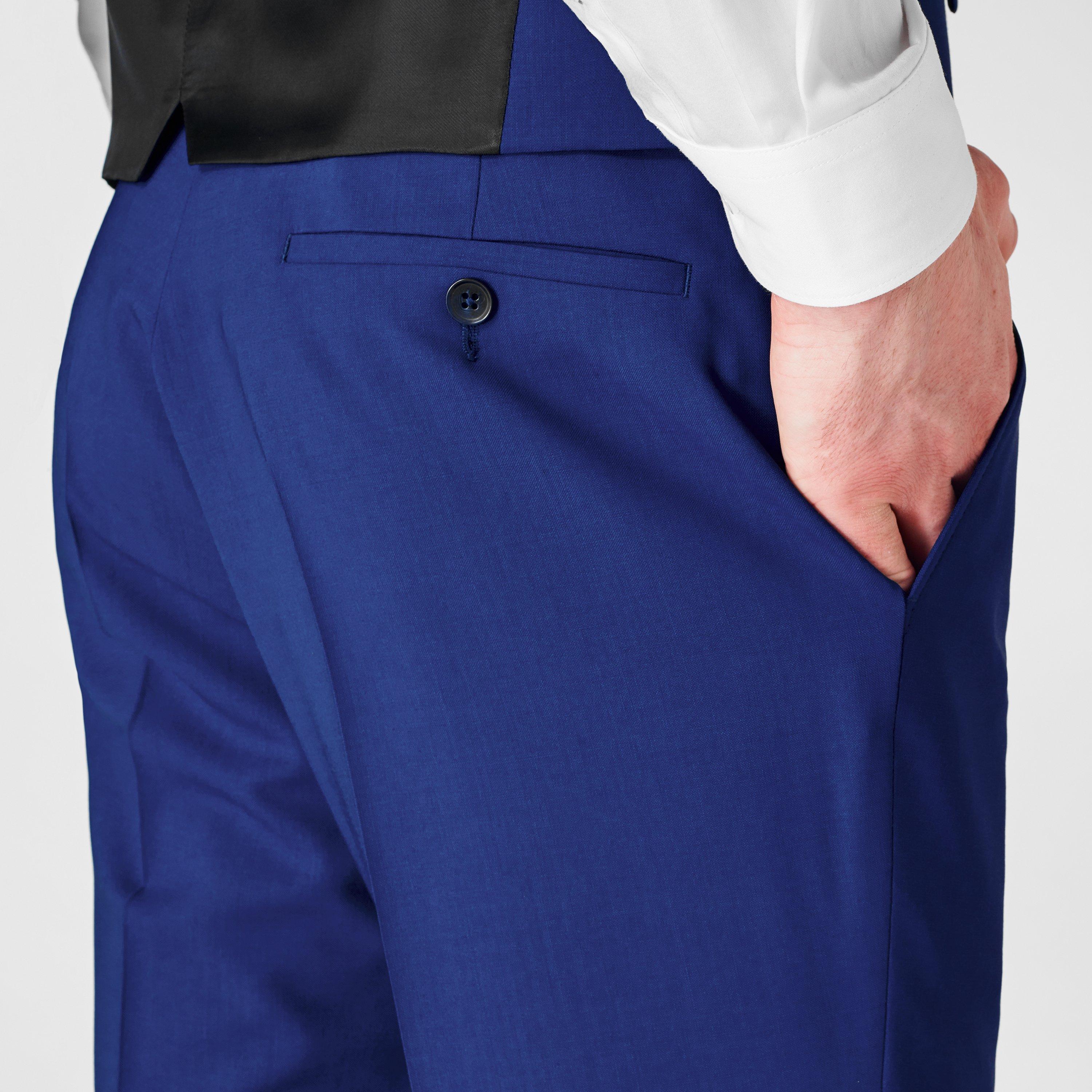 Bright Blue - Without Prejudice - Perrin Slim Fit Suit Trousers - 6