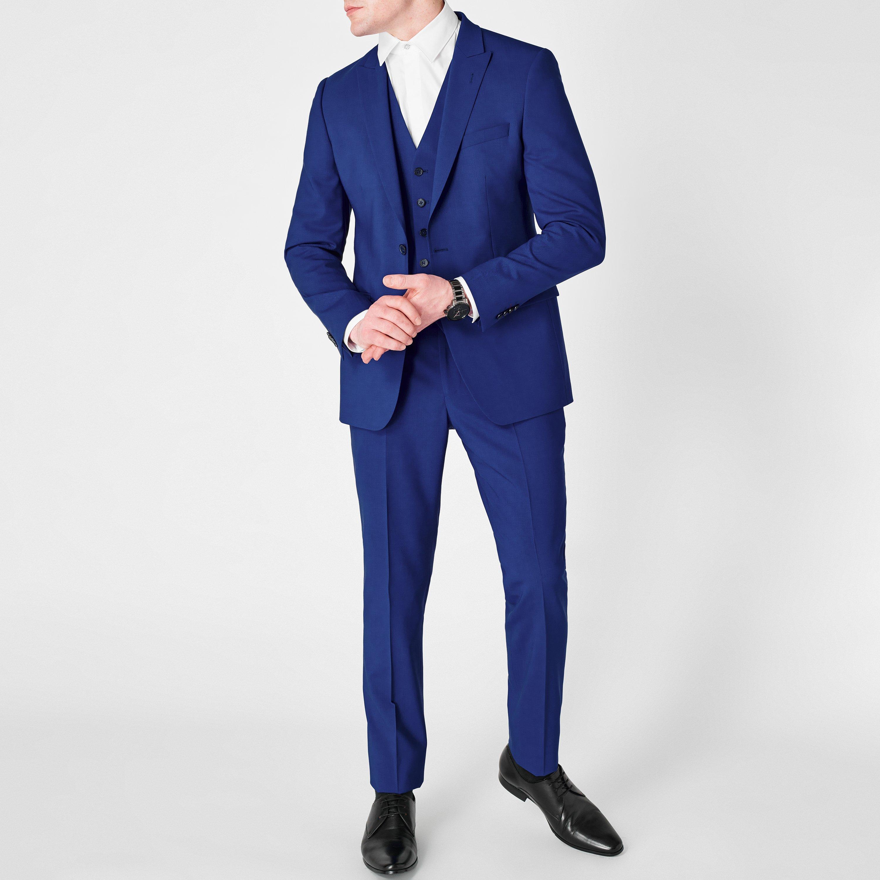 Bright Blue - Without Prejudice - Perrin Slim Fit Suit Trousers - 3
