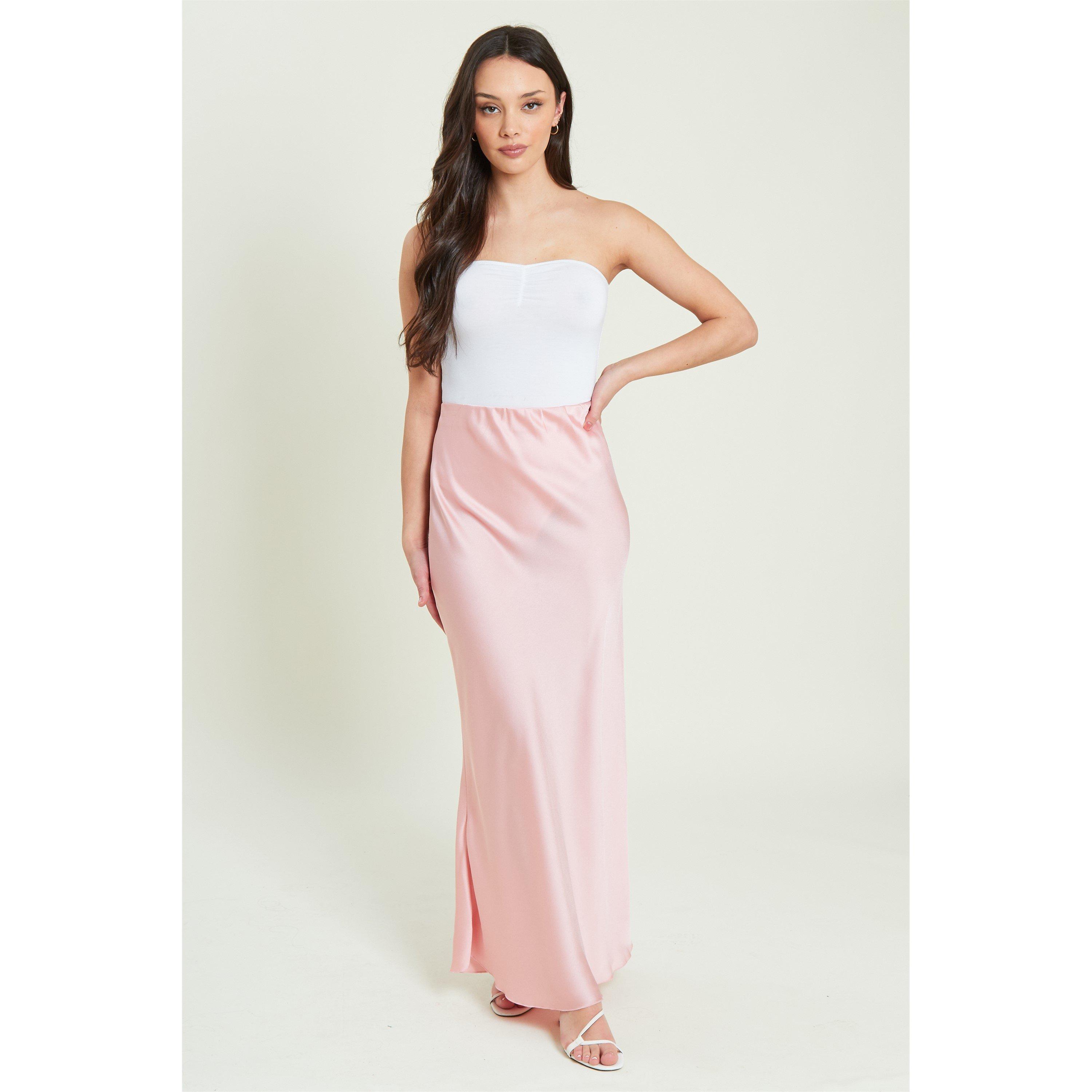 Hot Pink - Be You - Women's Satin Midi Skirt - 1