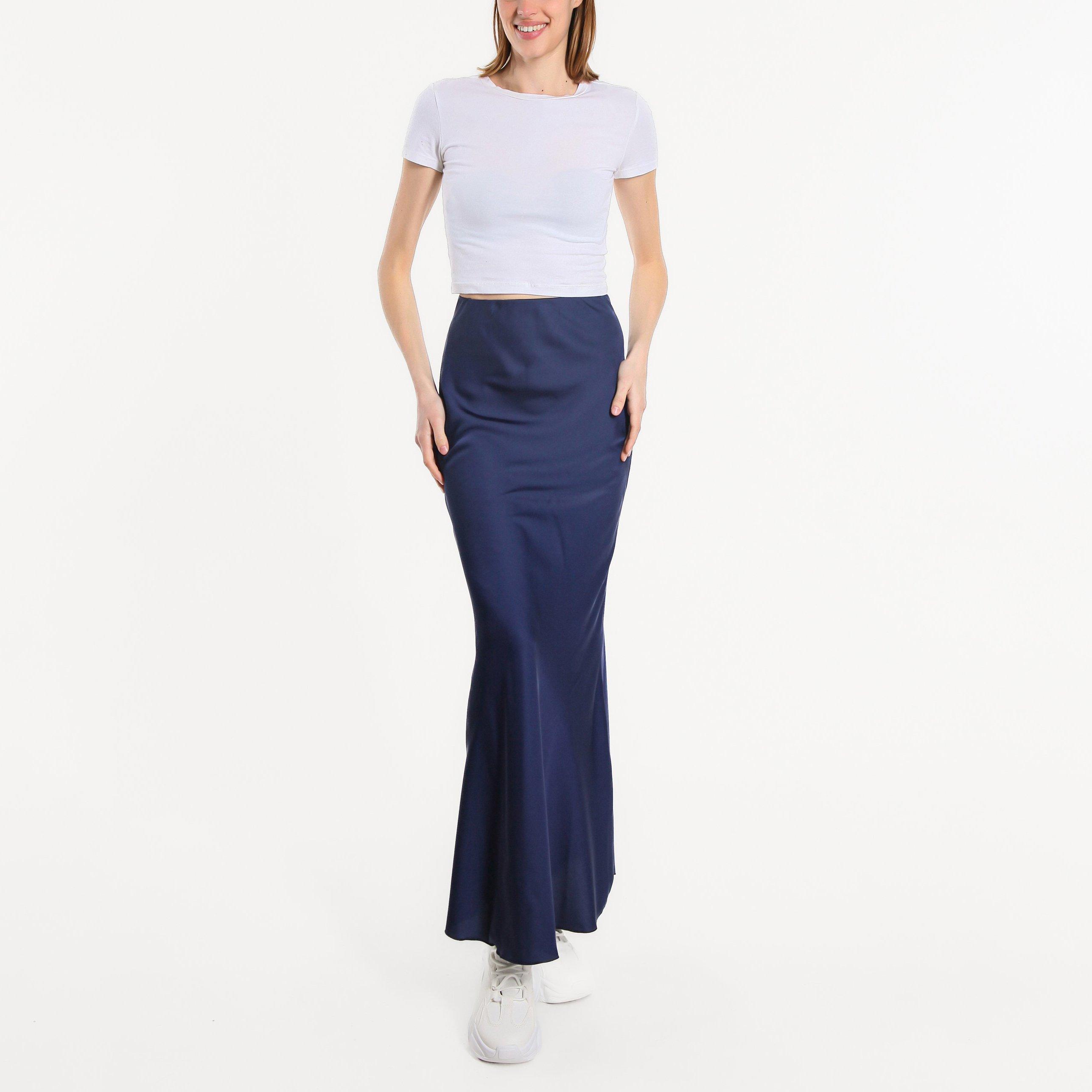 Marine - Be You - Women's Satin Midi Skirt - 2