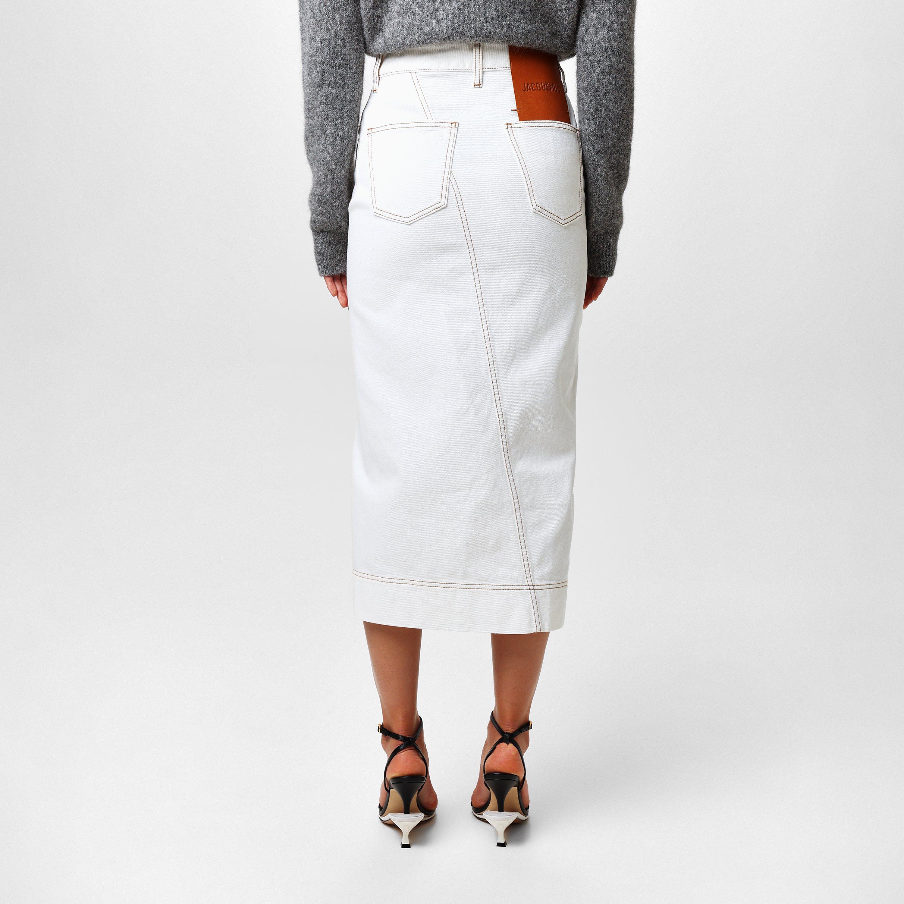 Off White/Tabac - Jacquemus - La Jupe De-Nimes Midi Skirt - 3