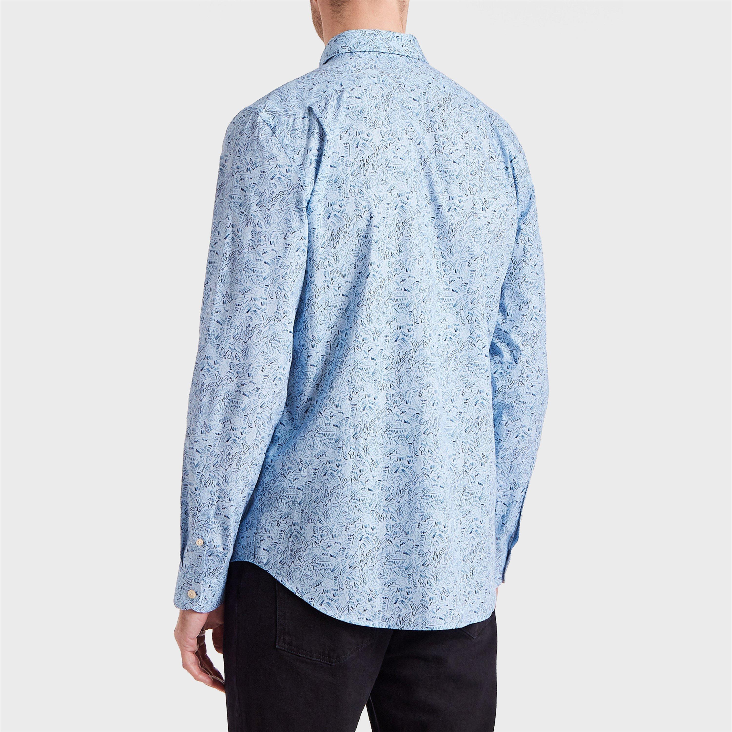 Blue 40 - PS Paul Smith - Men's Long-Sleeve Patterned Shirt - 3