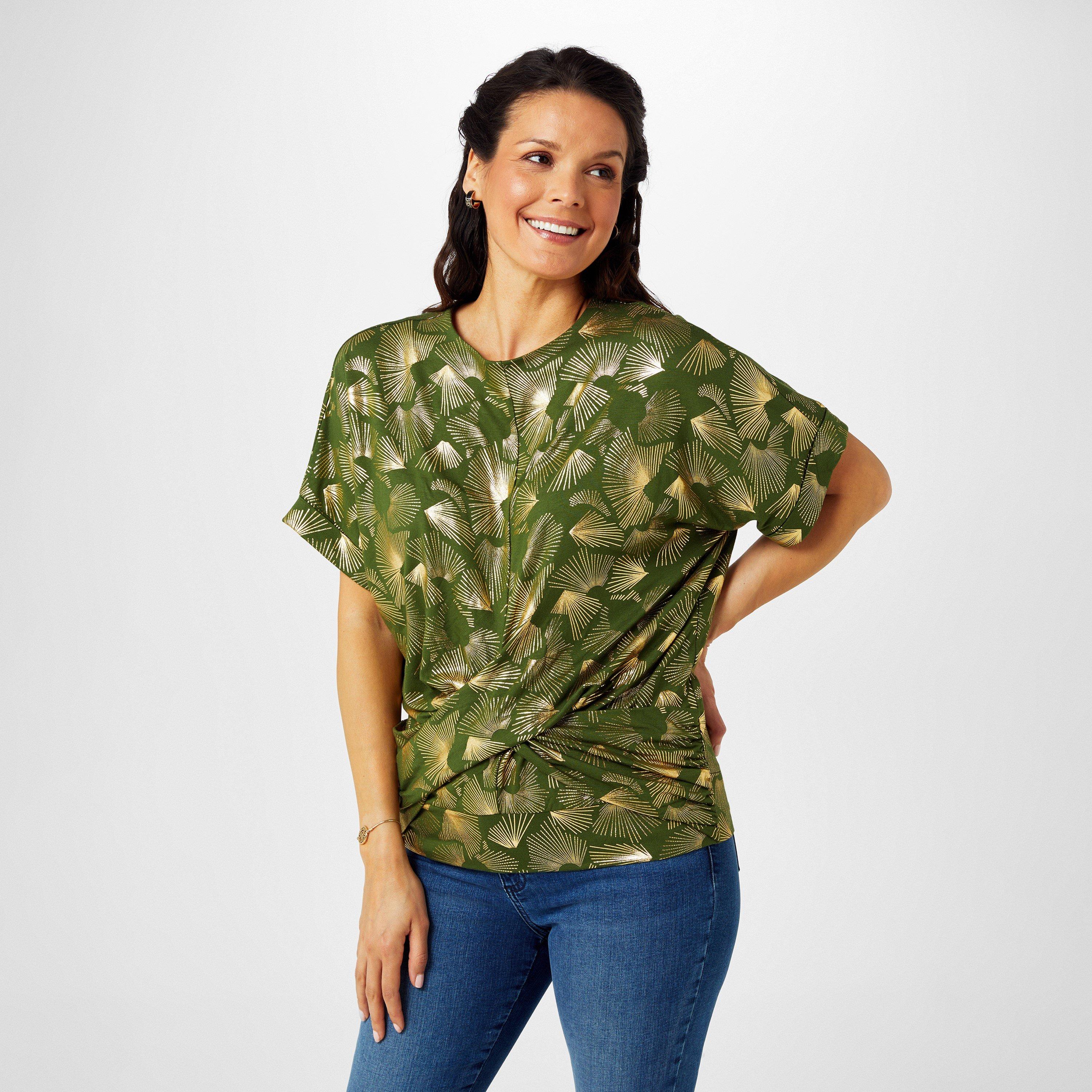 Khaki Foil - Biba - Biba Twist Jersey Top - 3