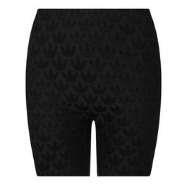 adidas Originals Biker Short In All Over Trefoil Knit