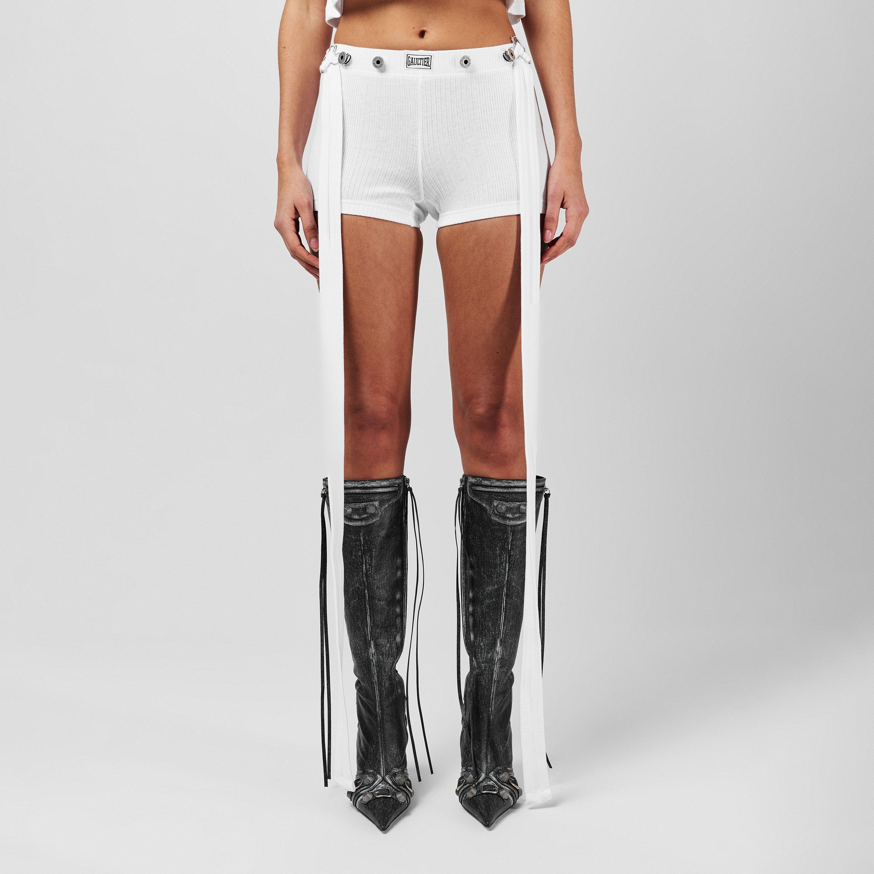 White 01 - Jean Paul Gaultier - Patch Shorts - 1
