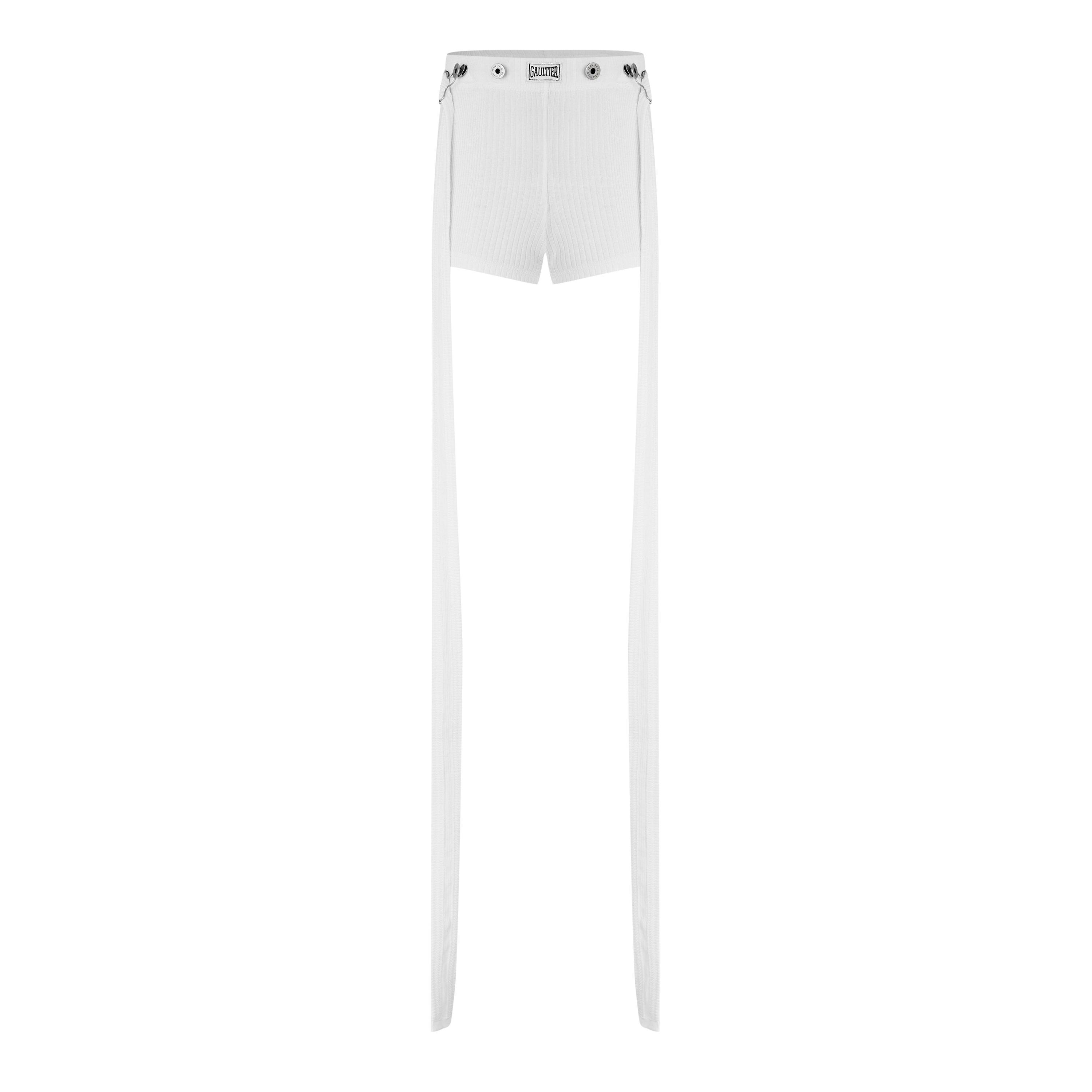 White 01 - Jean Paul Gaultier - Patch Shorts - 5