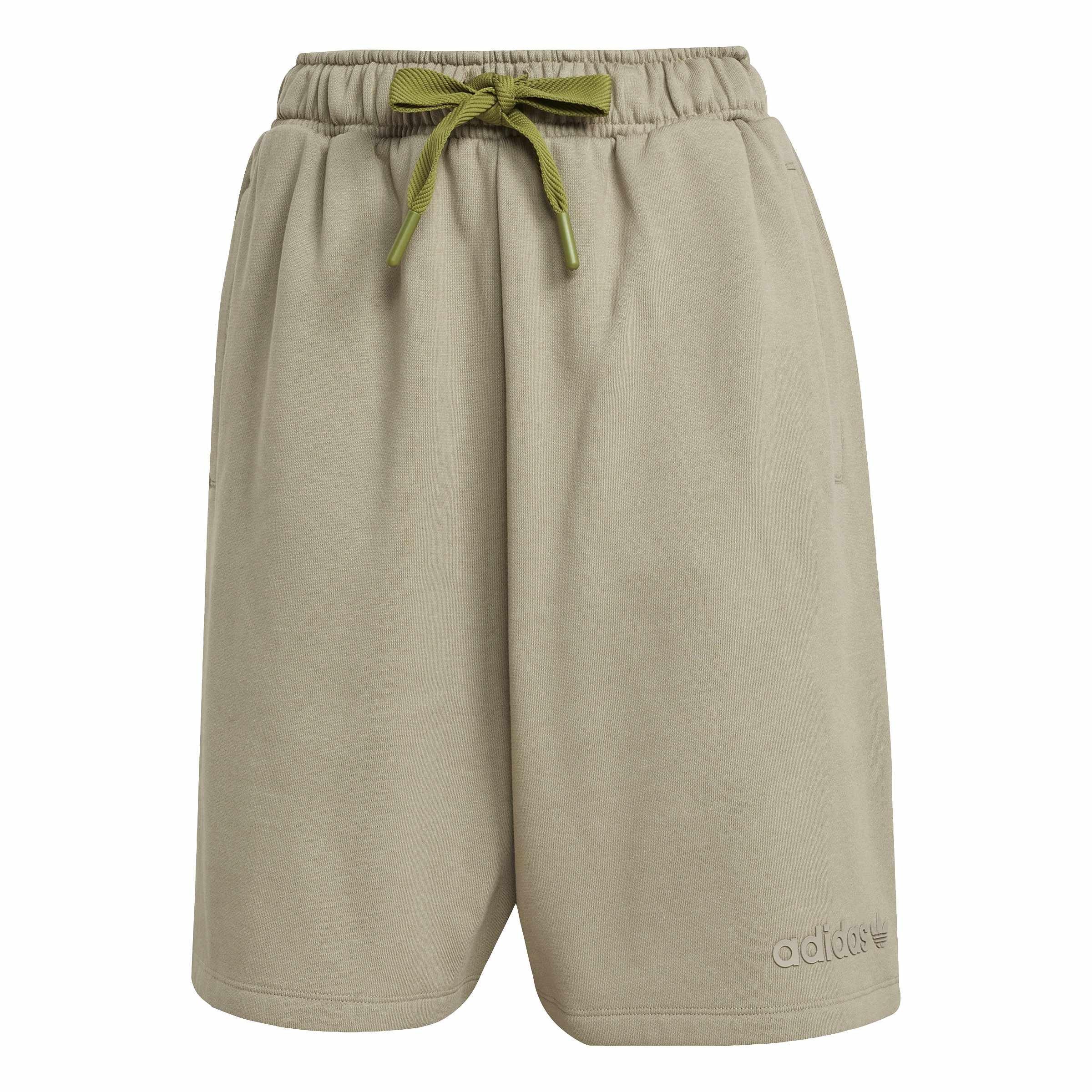 Silver Pebble - adidas - Women's Fleece Jogger Shorts - 1