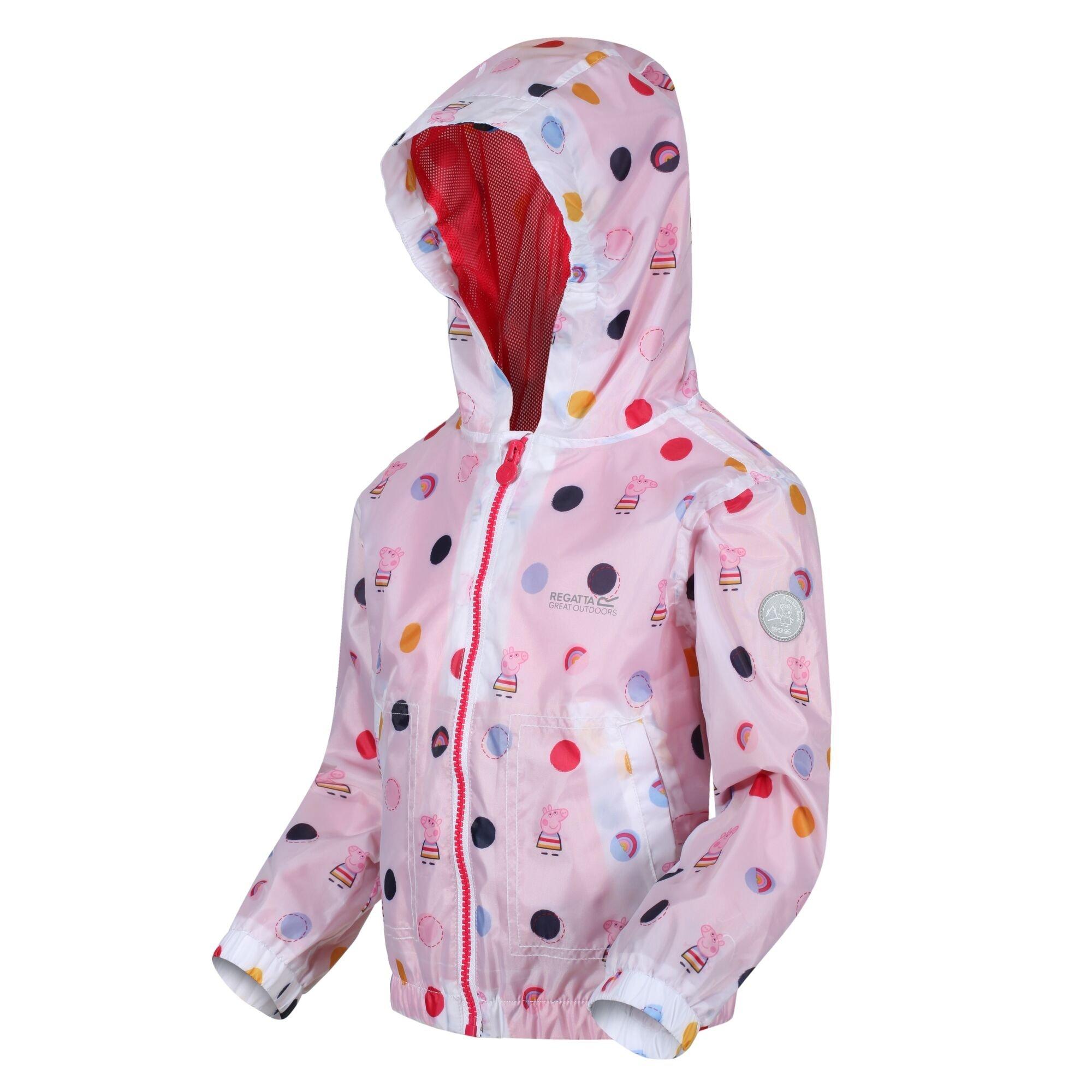 Regatta  Kids Peppa Pig Muddy Puddle Waterproof Jacket - White Polka - C18-C24