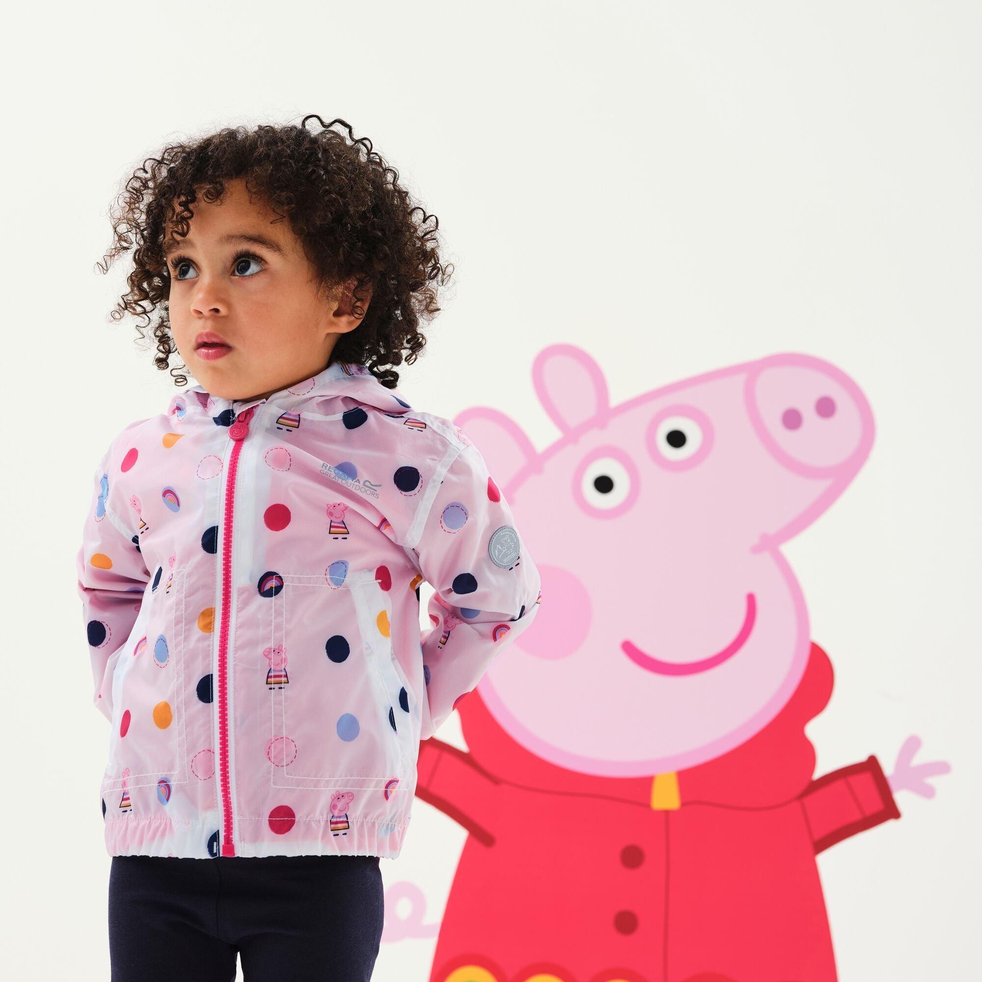 White Polka - Regatta - Peppa Pig Muddy Puddle Waterproof Jacket - 3