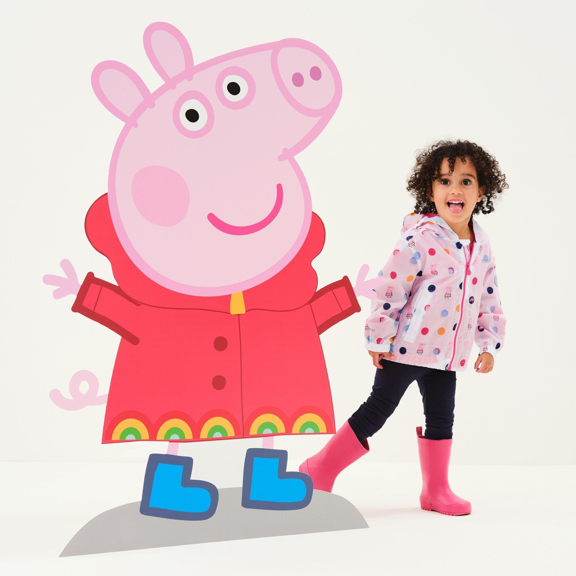 White Polka - Regatta - Peppa Pig Muddy Puddle Waterproof Jacket - 6