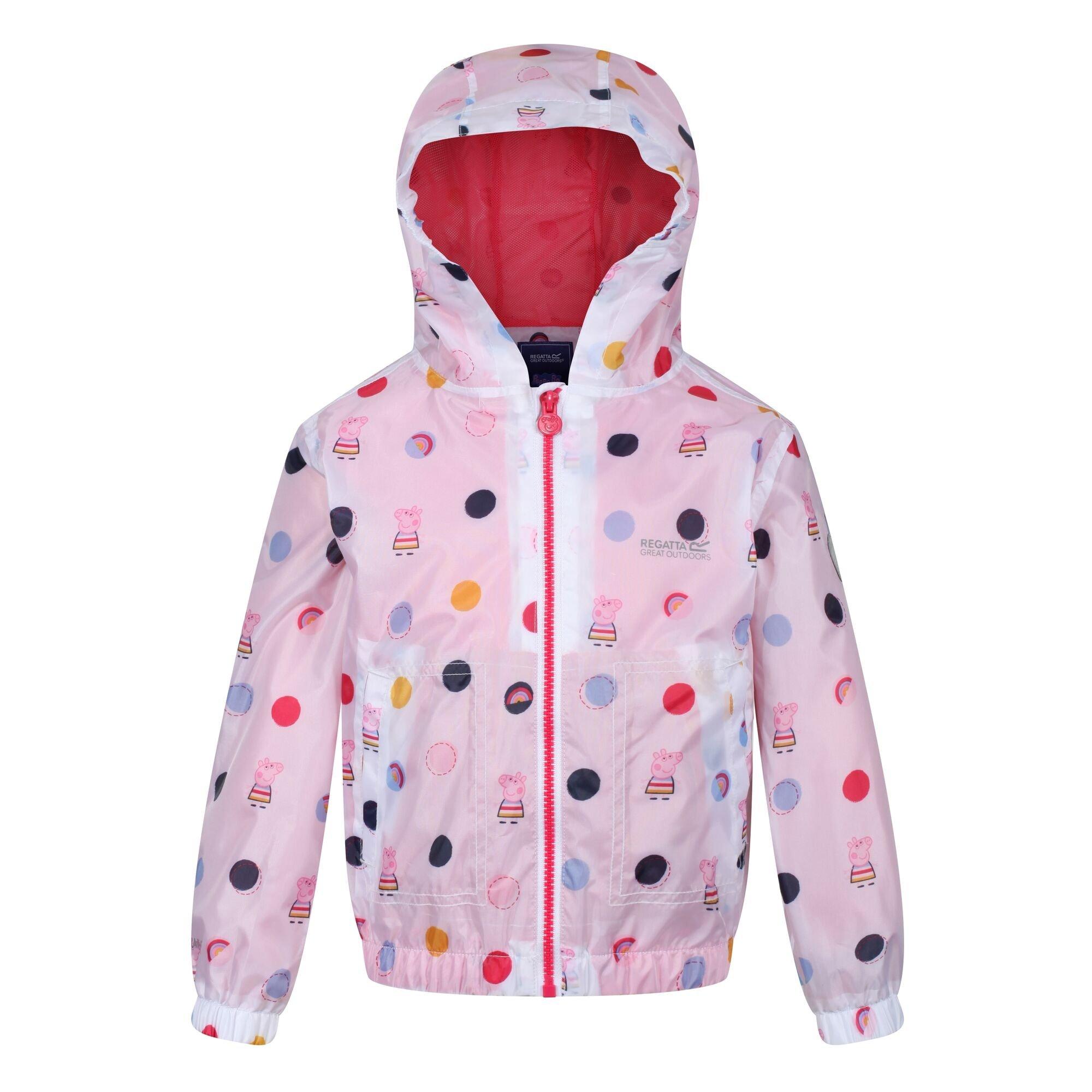 White Polka - Regatta - Peppa Pig Muddy Puddle Waterproof Jacket - 9
