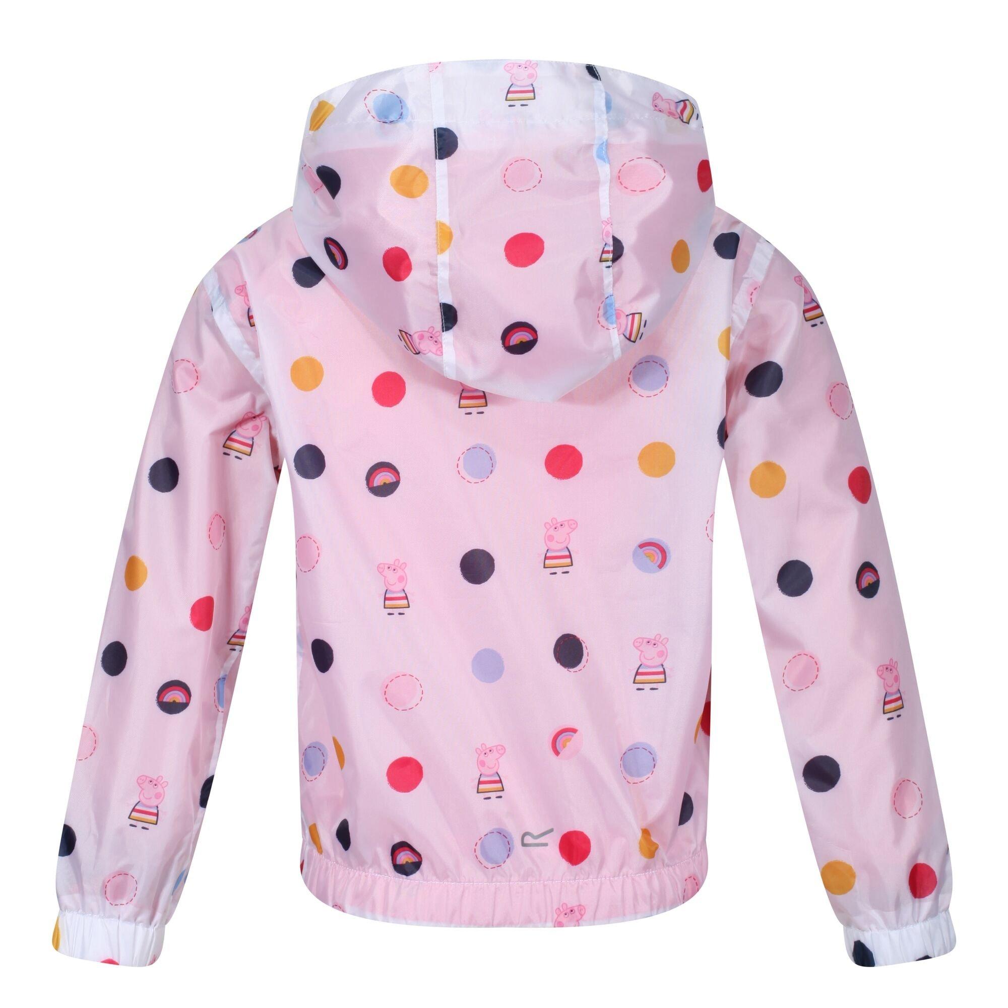 White Polka - Regatta - Peppa Pig Muddy Puddle Waterproof Jacket - 10
