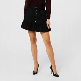 MICHAEL Michael Kors Belted Ruffle Mini Skirt