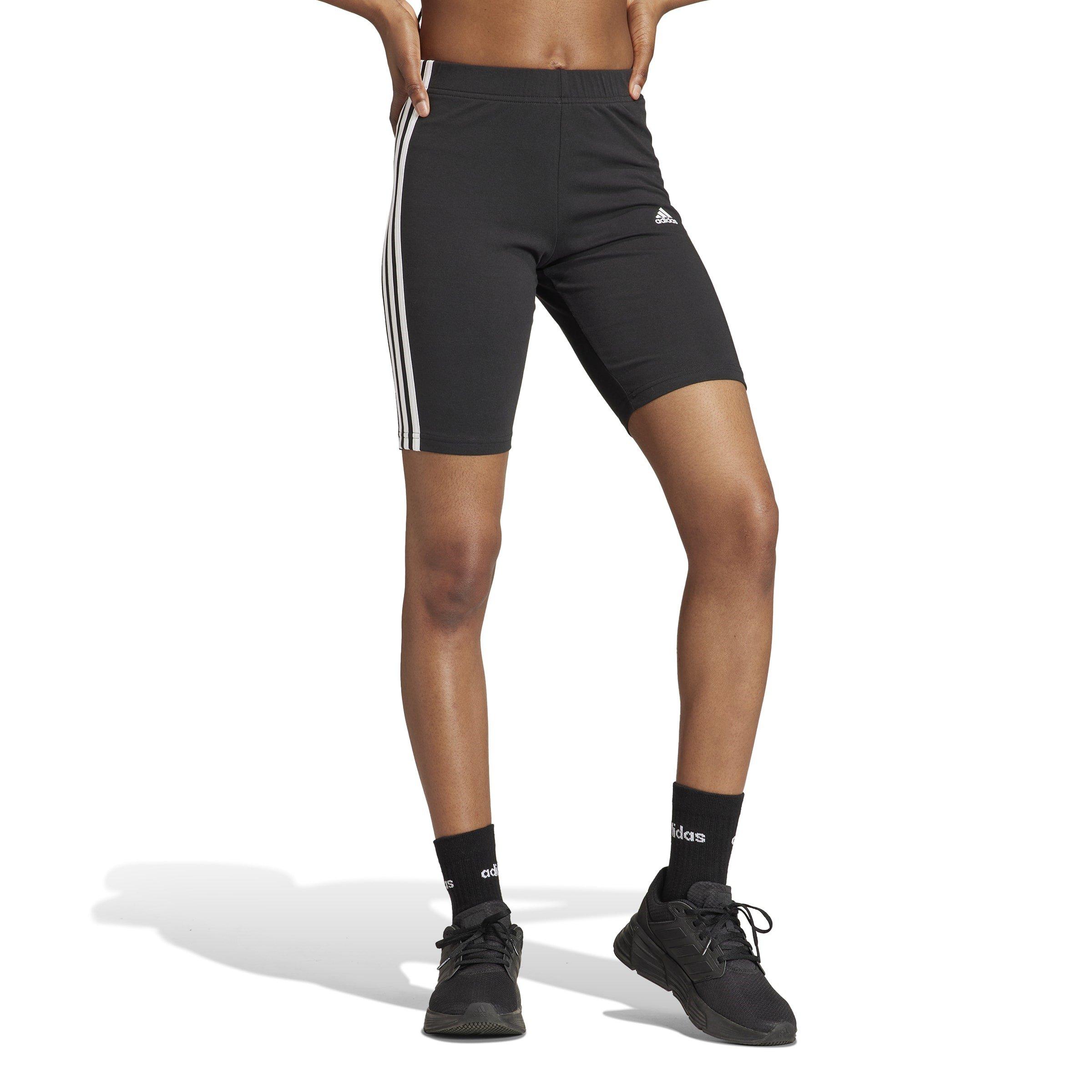 Black/White - adidas - Essentials 3 Stripe Biker Shorts Womens - 4