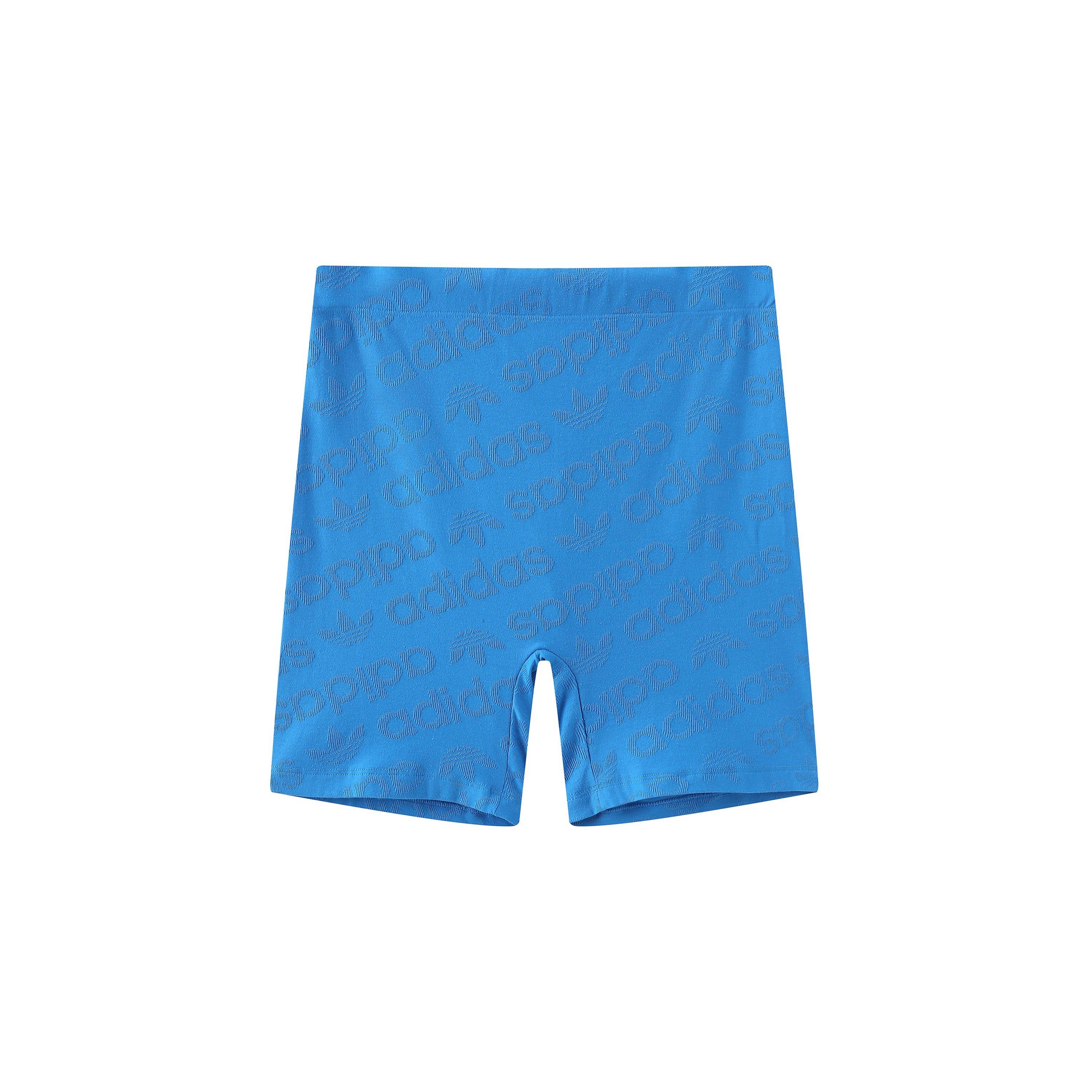 Blue - adidas Originals - Originals All-Over Logo Biker Short - 1
