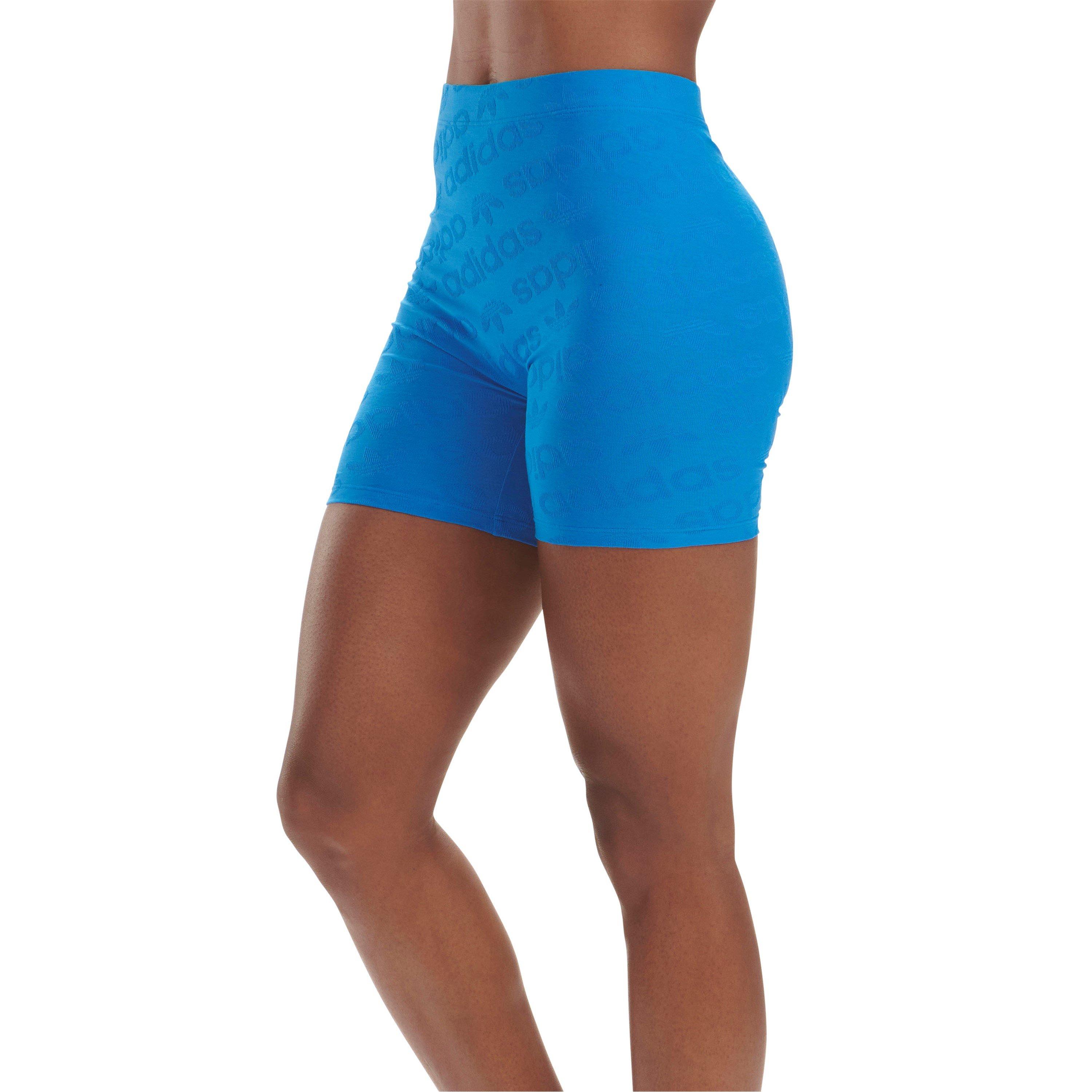 Blau - adidas Originals - Adidas Originals All-Over Logo Biker Short - 5