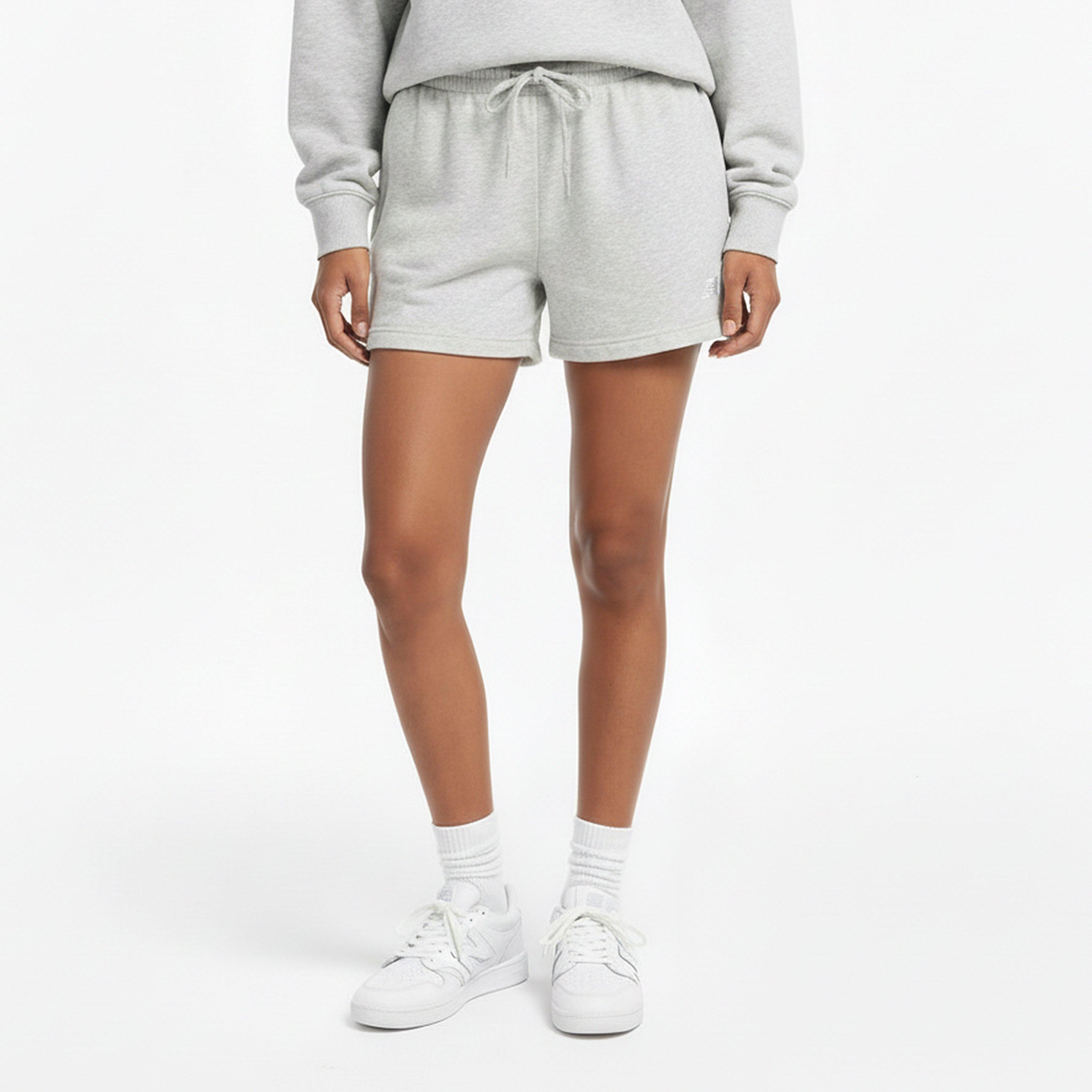 Light Grey - New Balance - Nb Fterry Sho Ahh Larg Jogger Short Womens - 3