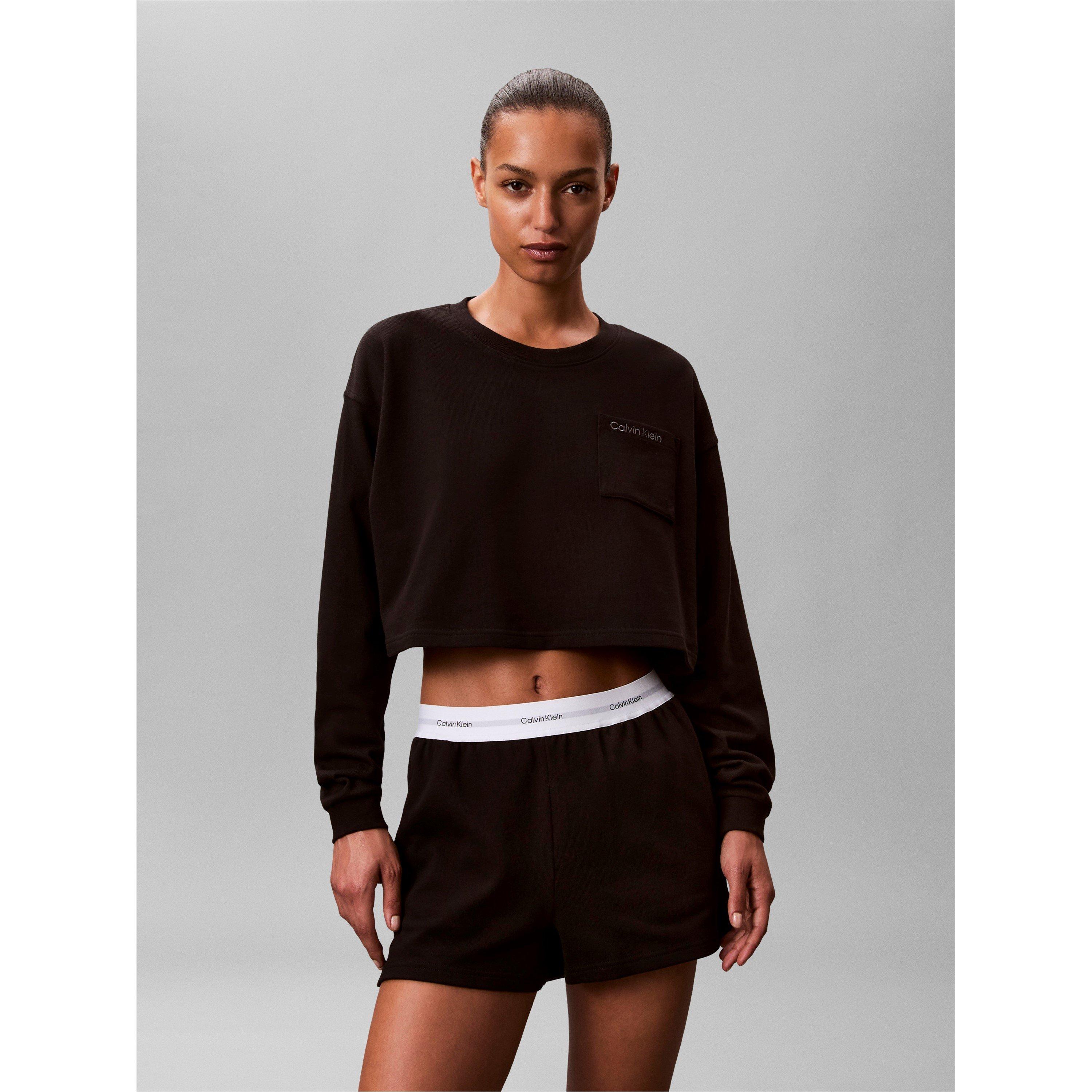 Black - Calvin Klein - Women's Fleece Jogger Shorts - 2