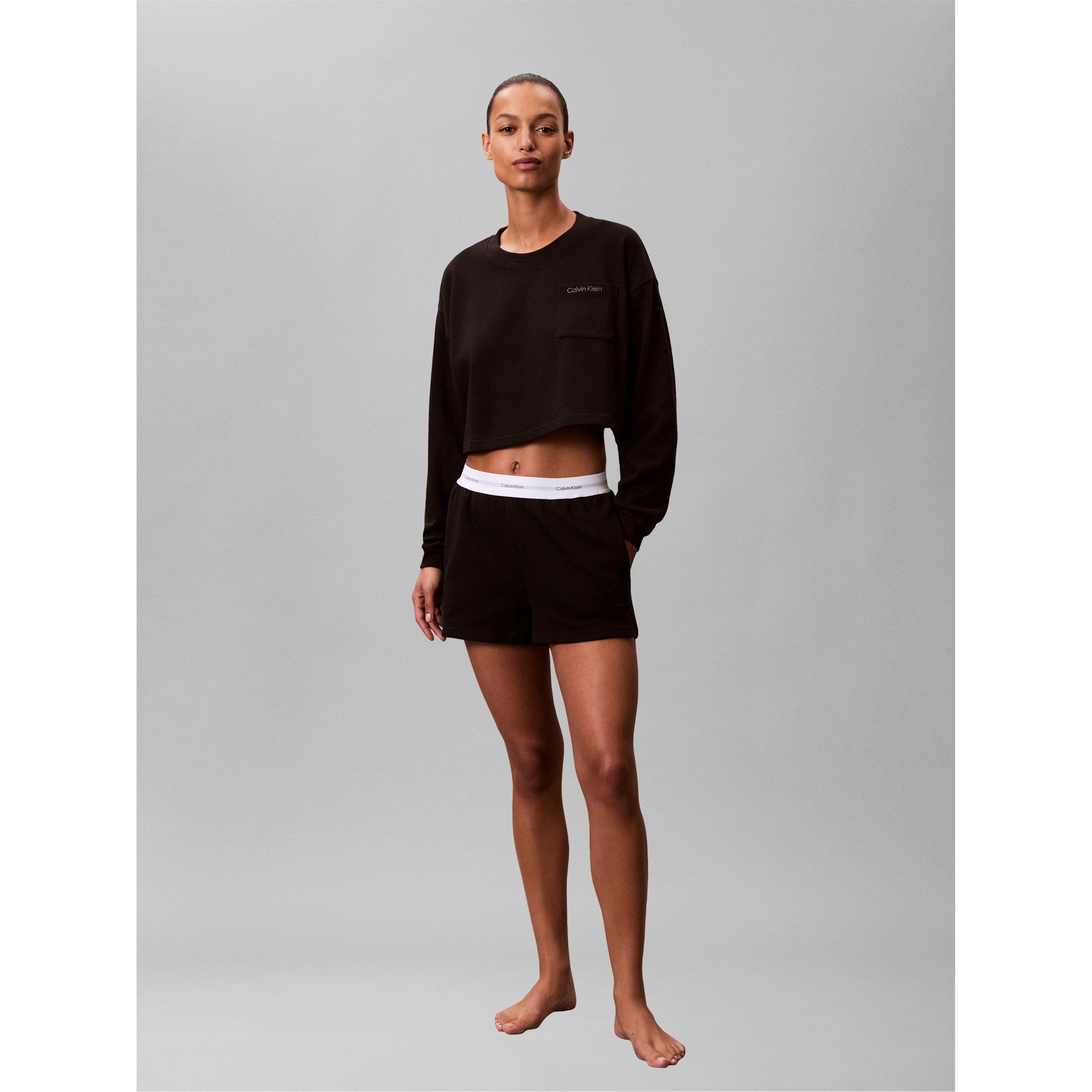 Black - Calvin Klein - Women's Fleece Jogger Shorts - 3