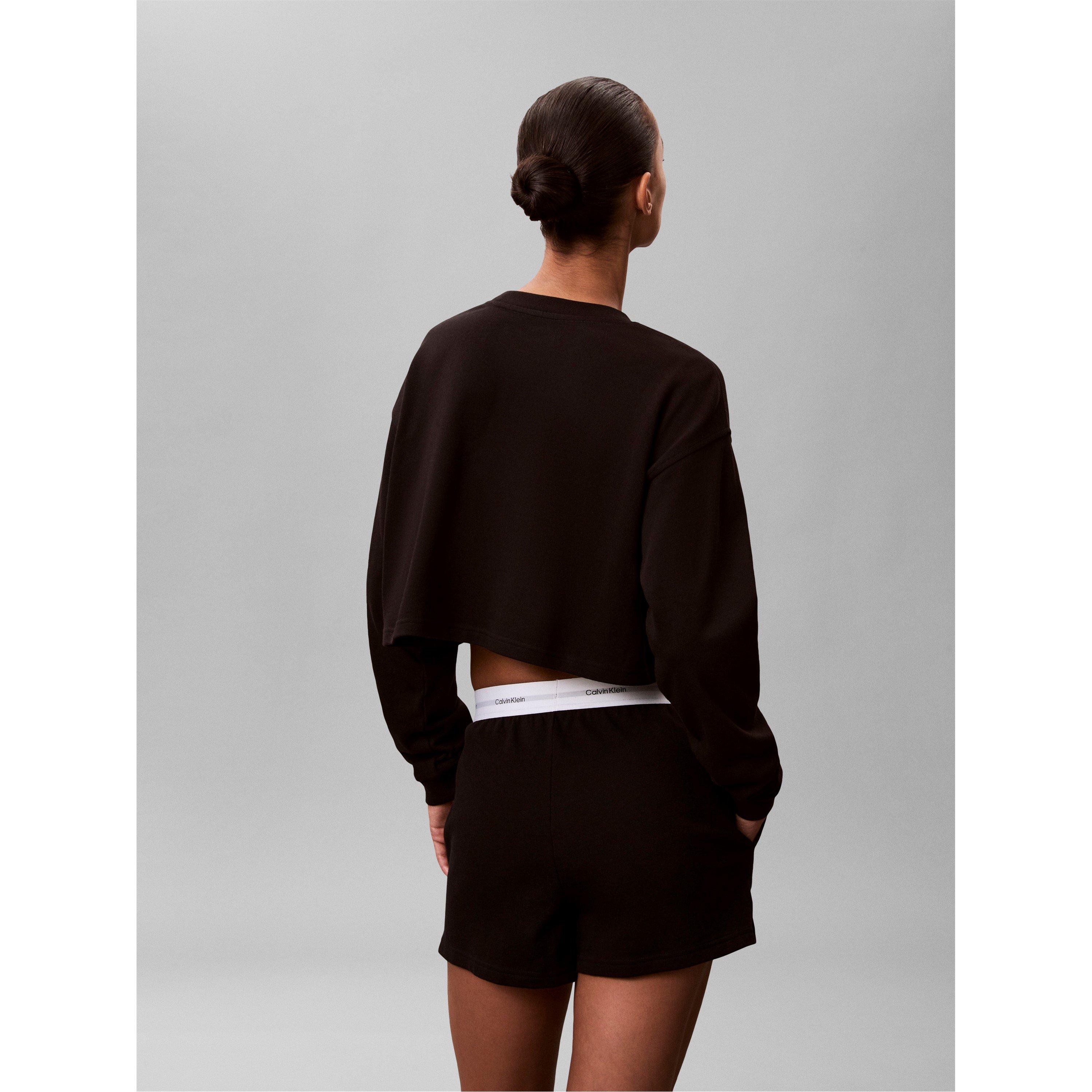Black - Calvin Klein - Women's Fleece Jogger Shorts - 5