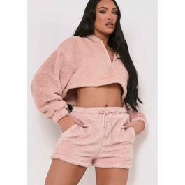 Missy Empire Fluffy Teddy Drawstring Shorts