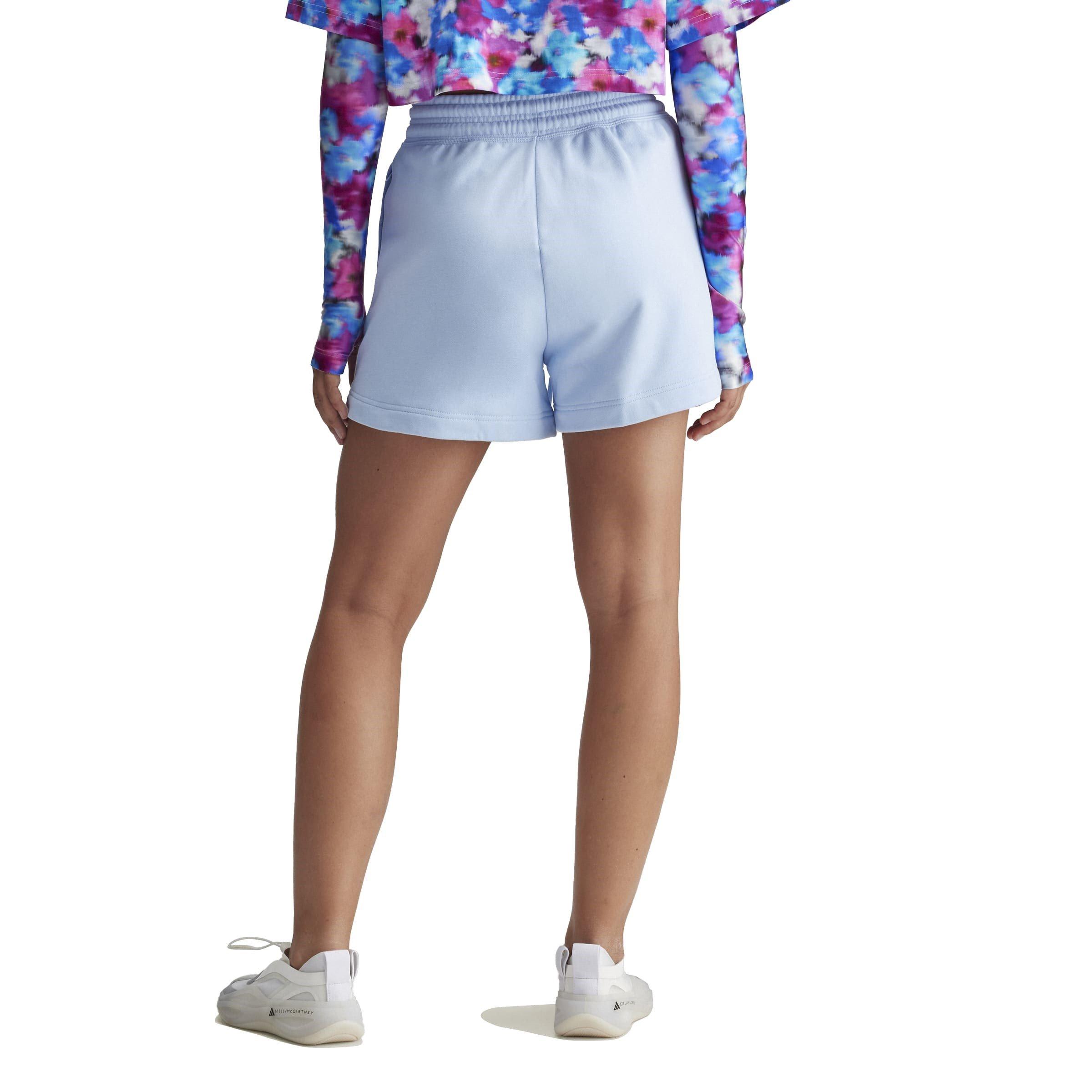 glow blue - adidas by Stella McCartney - Women's Terry Jersey Jogger Shorts - 2