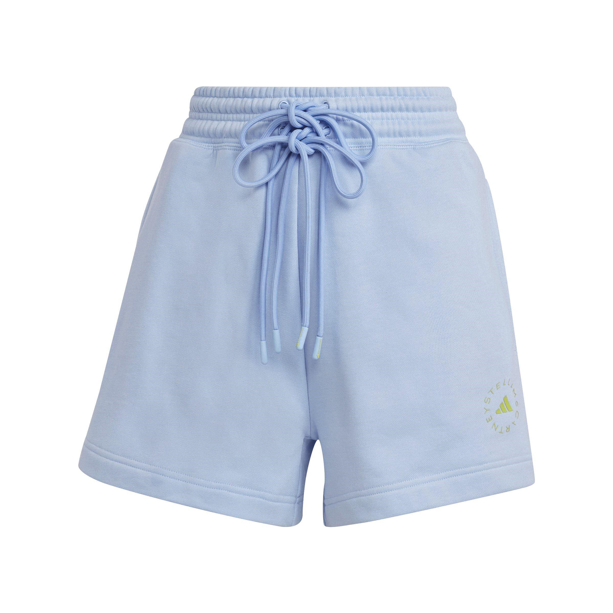 glow blue - adidas by Stella McCartney - Women's Terry Jersey Jogger Shorts - 6