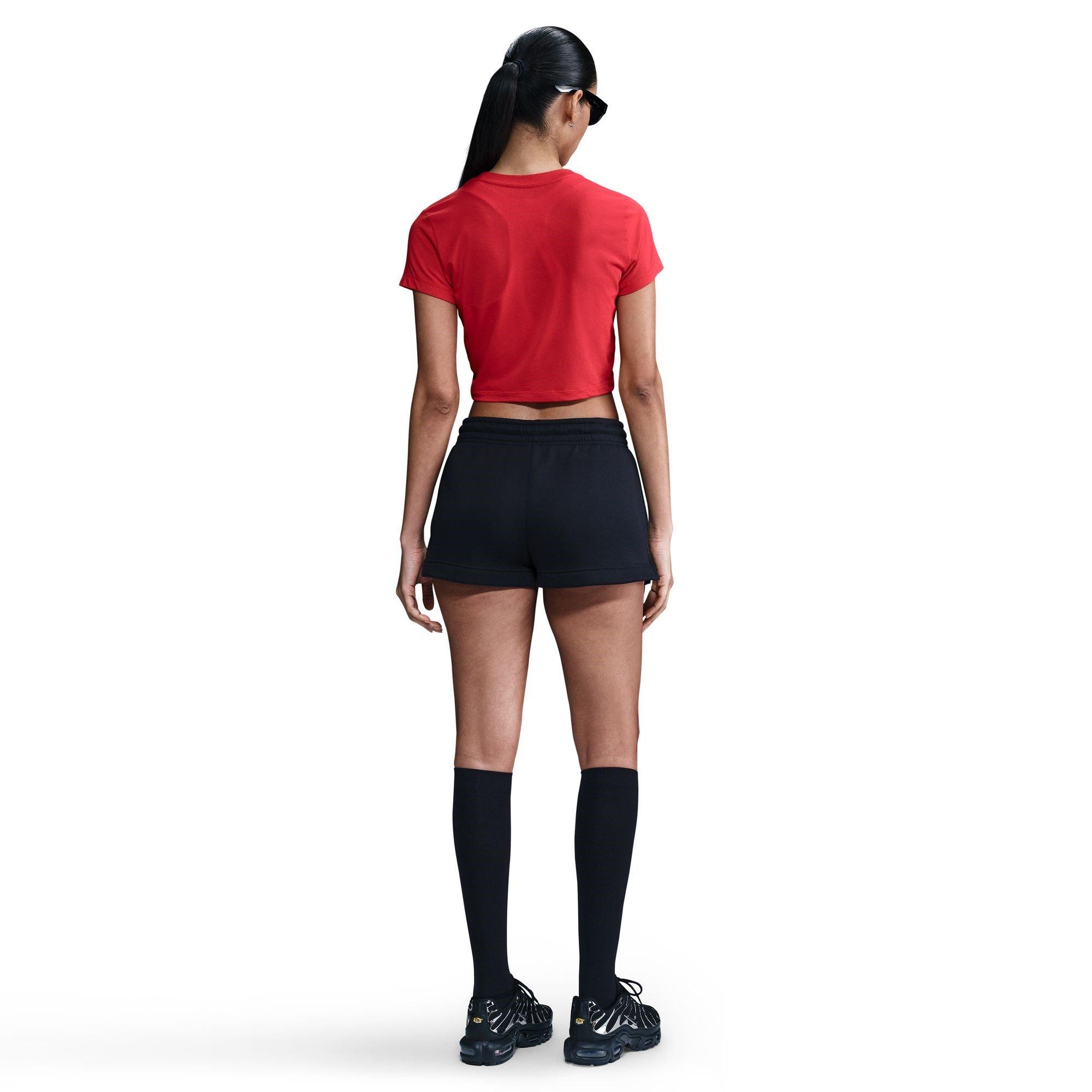 Crna - Nike - Sportswear Essential French Terry Shorts Womens - 4