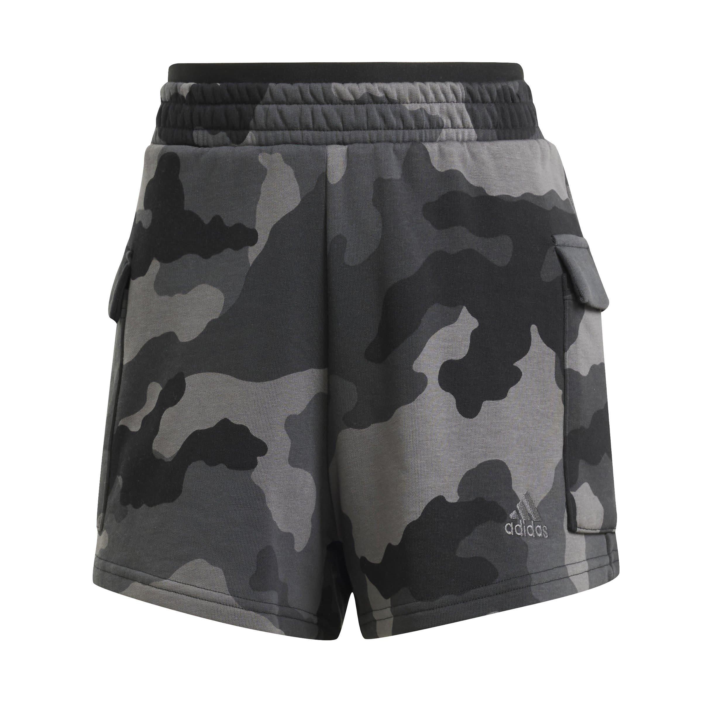 Adidas Women's Essentials 3-Stripes Cargo Shorts - Black - 6 (XXS)