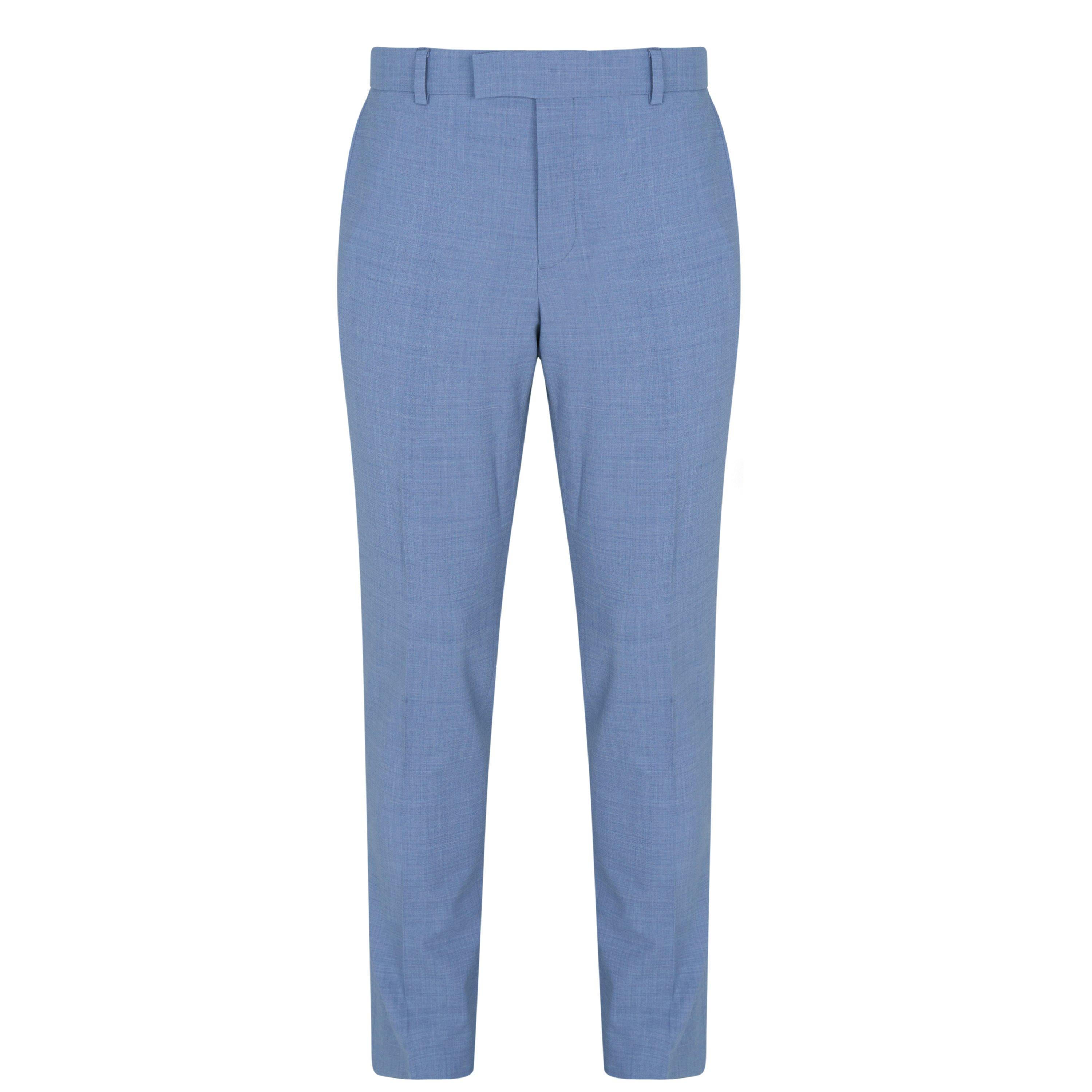 Light Blue - Without Prejudice - Kilburn Slim Fit Suit Trousers - Italian Fabric - 1