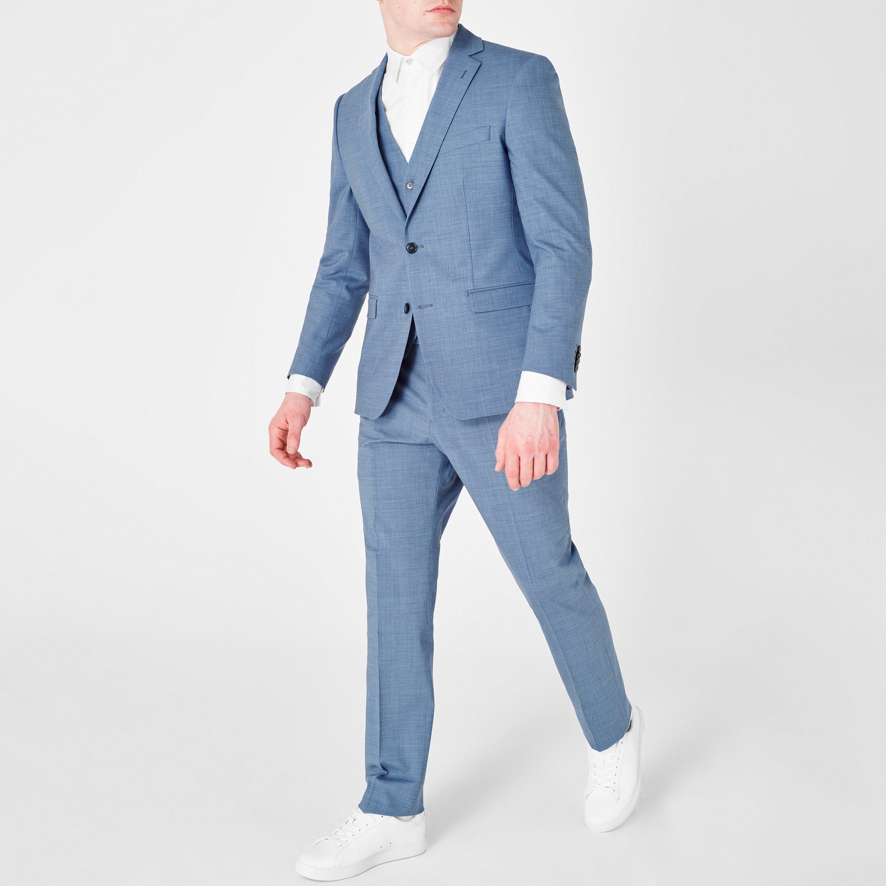 Light Blue - Without Prejudice - Kilburn Slim Fit Suit Trousers - Italian Fabric - 3