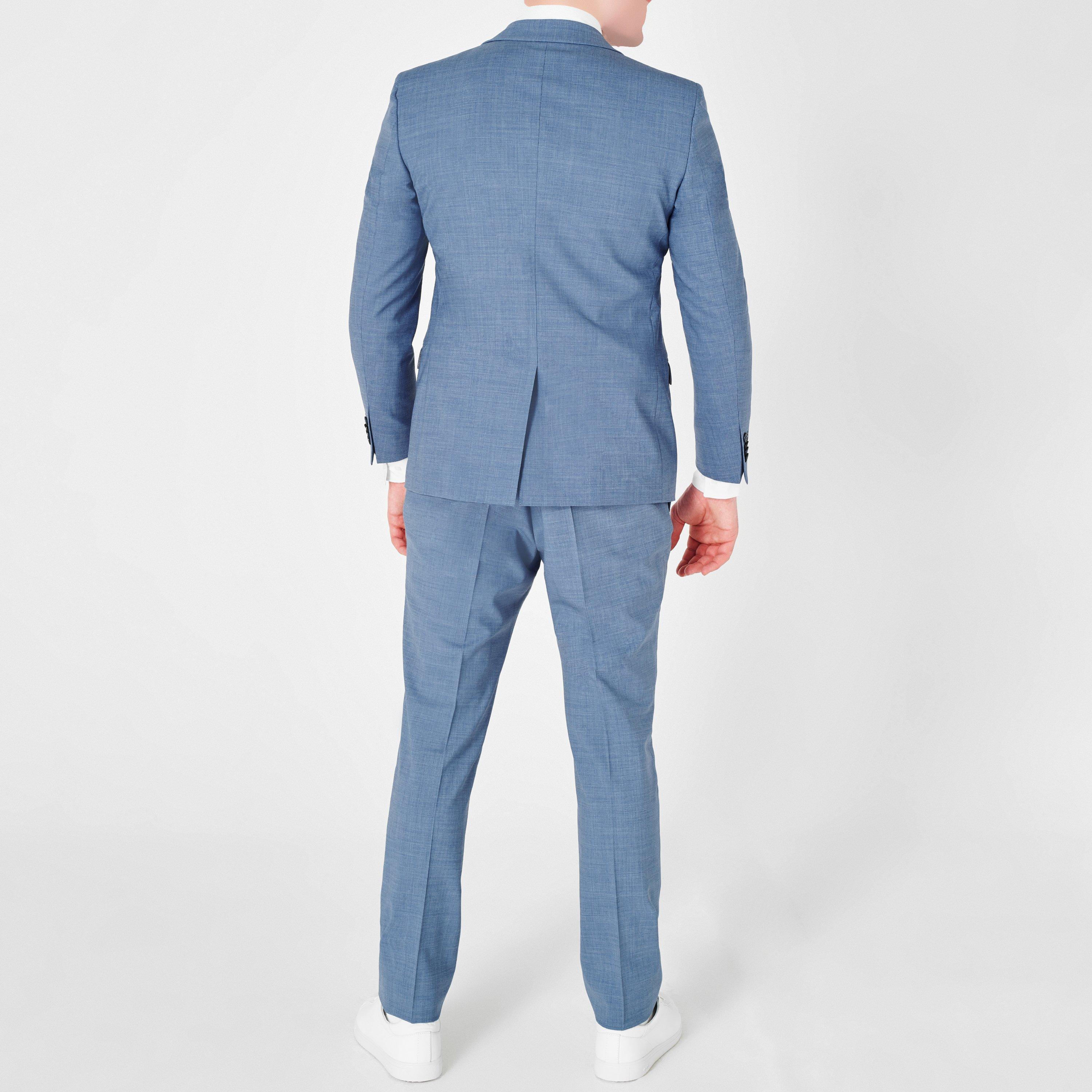 Light Blue - Without Prejudice - Kilburn Slim Fit Suit Trousers - Italian Fabric - 4