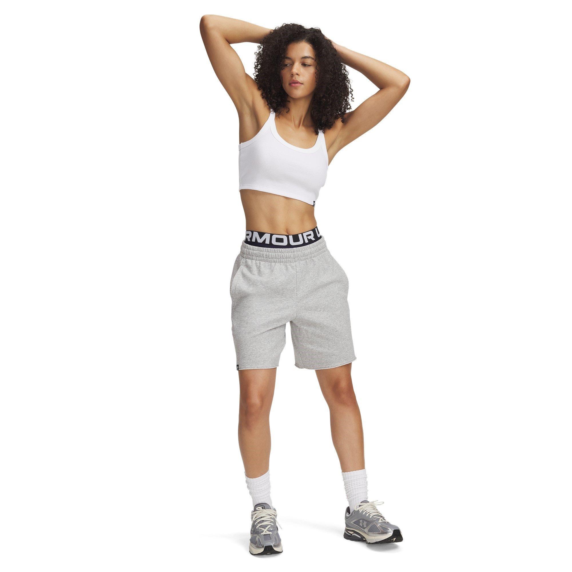Gray - Under Armour - Women's Fleece Jogger Shorts - 4