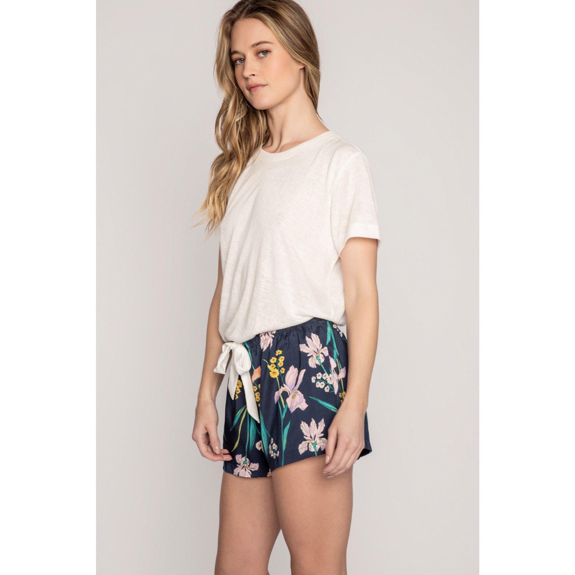 Navy - PJ Salvage - Fleece Jogger Shorts - 4