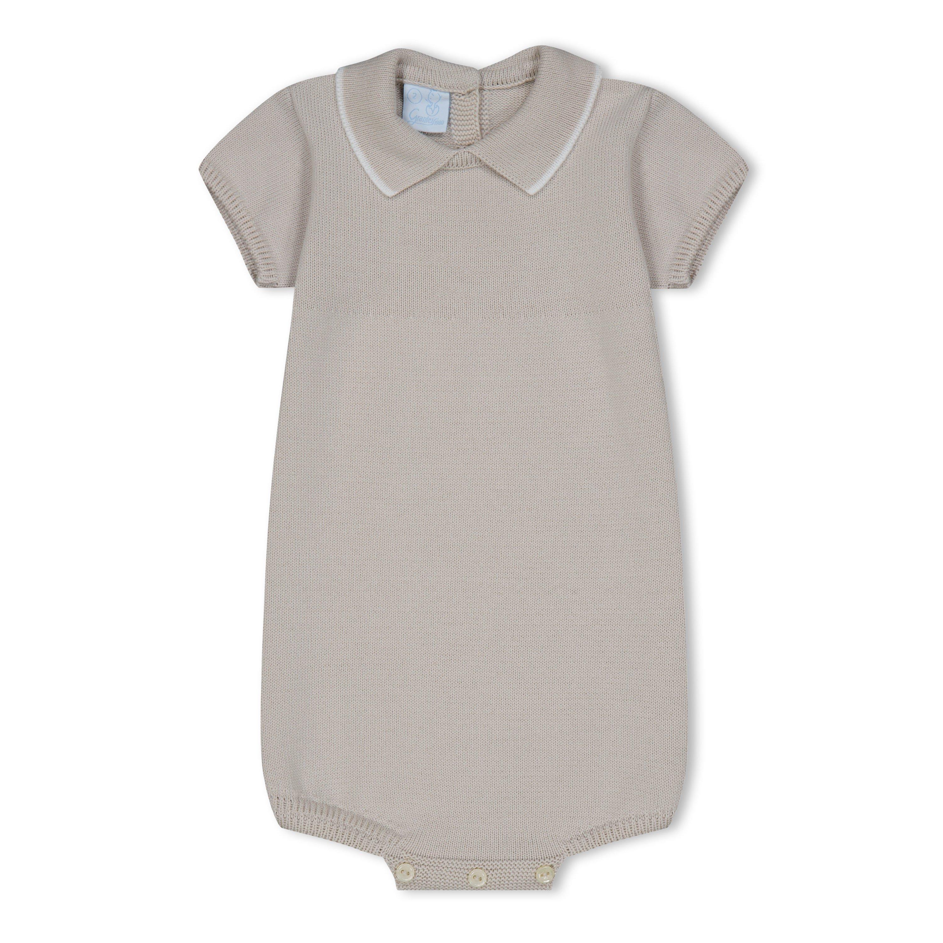 Sand White W1 - Artesania Granlei - Kids' Knitted Bodysuit - 1