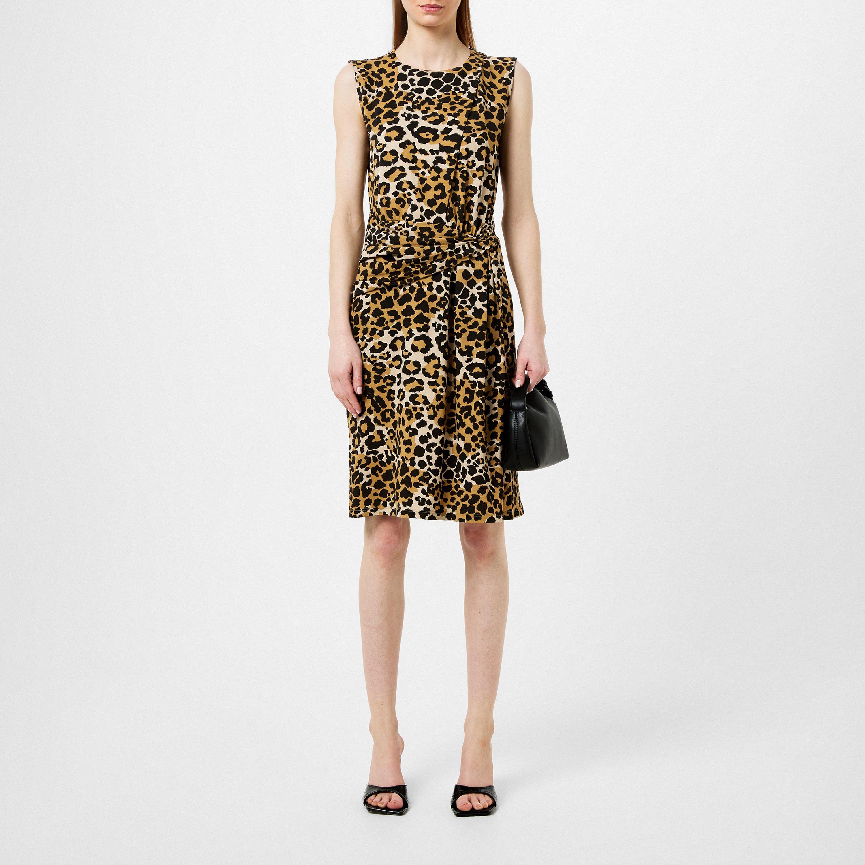 CAMEL - Weekend Max Mara - Women's Emblema Leopard Print Shift Dress - 1