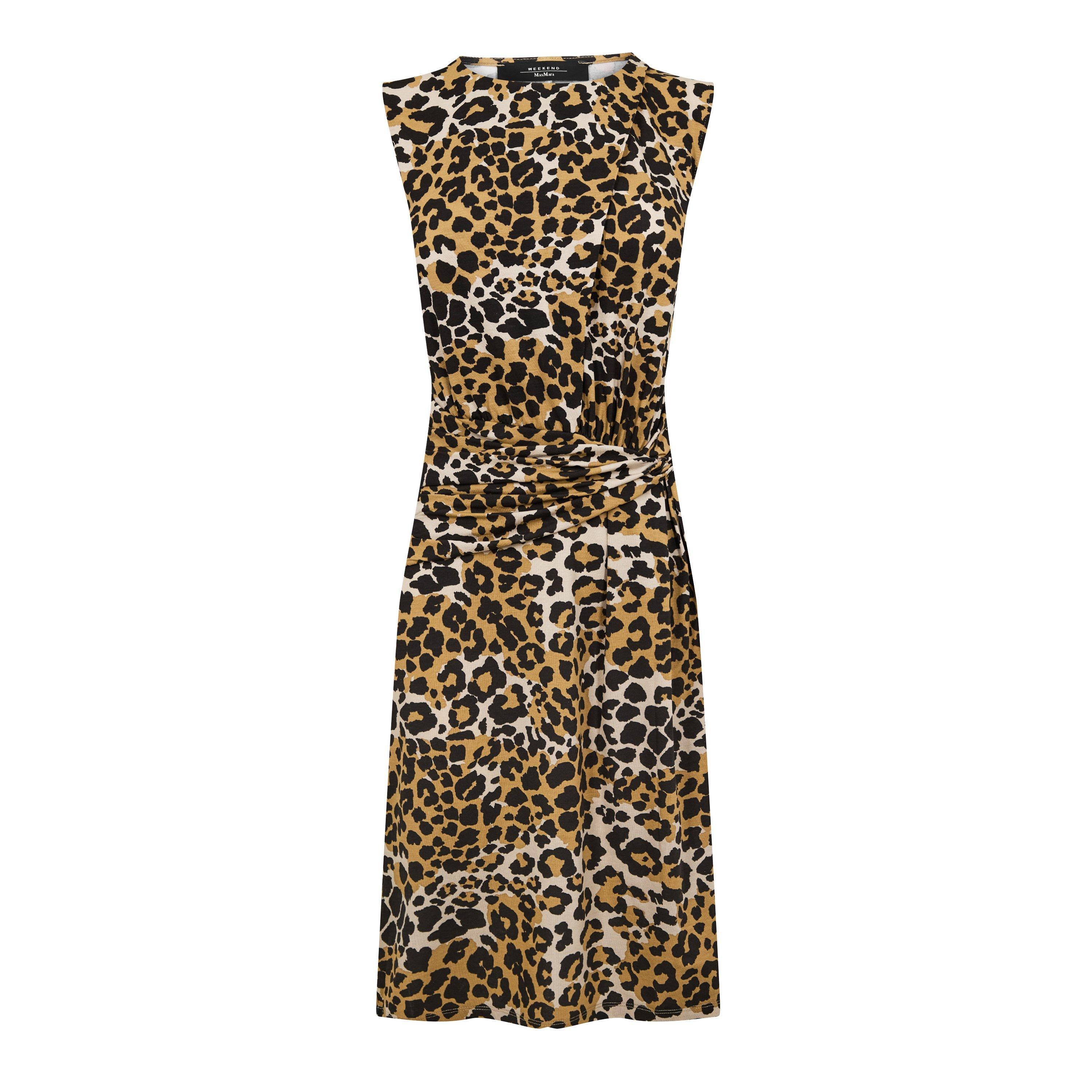CAMEL - Weekend Max Mara - Women's Emblema Leopard Print Shift Dress - 5